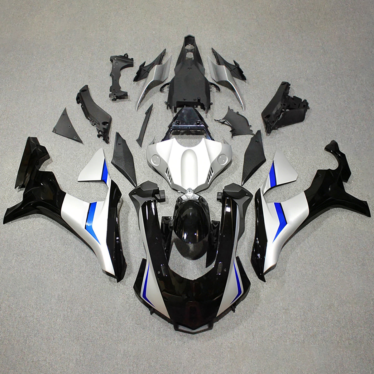 Amotopart 2015-2019 Yamaha YZF-R1 Gray White Black Fairing Kit