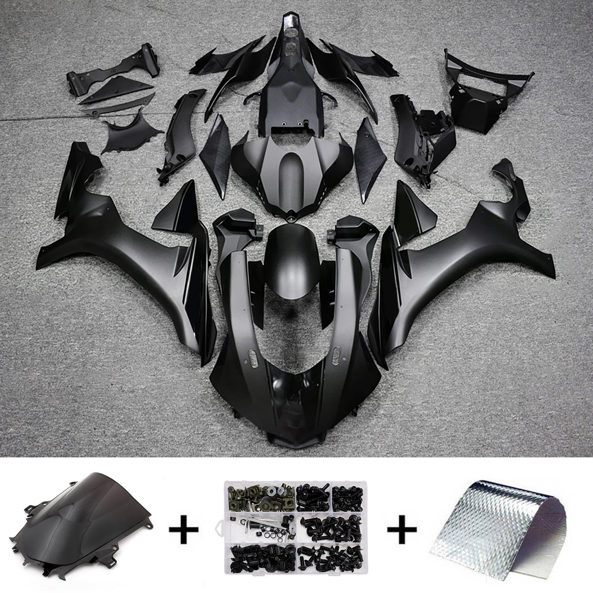 Amotopart 2015-2019 Yamaha YZF-R1 Black Gray Fairing Kit