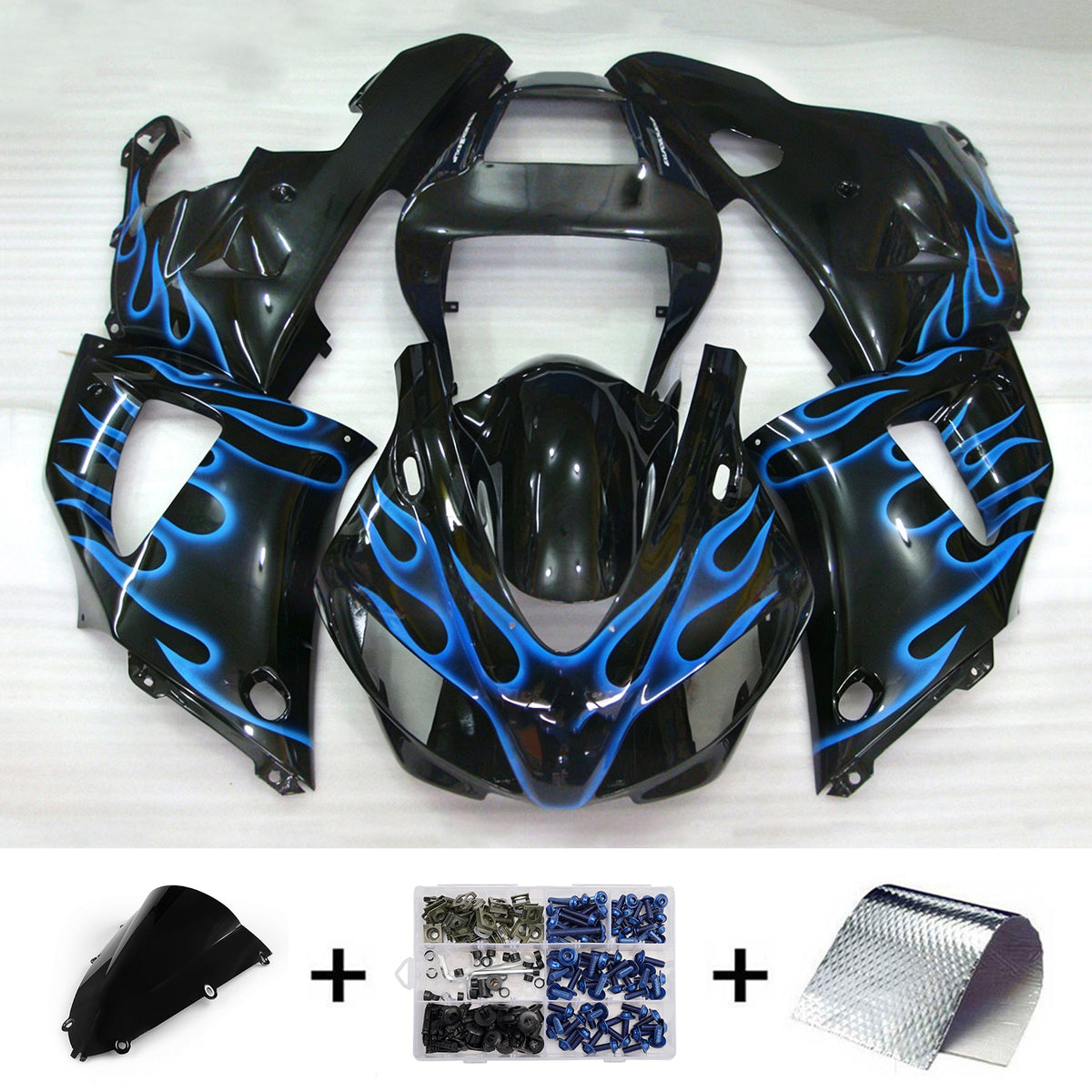 Amotopart 1998-1999 Yamaha YZF-R1 Svart Vit Grå Blå Fairing Kit
