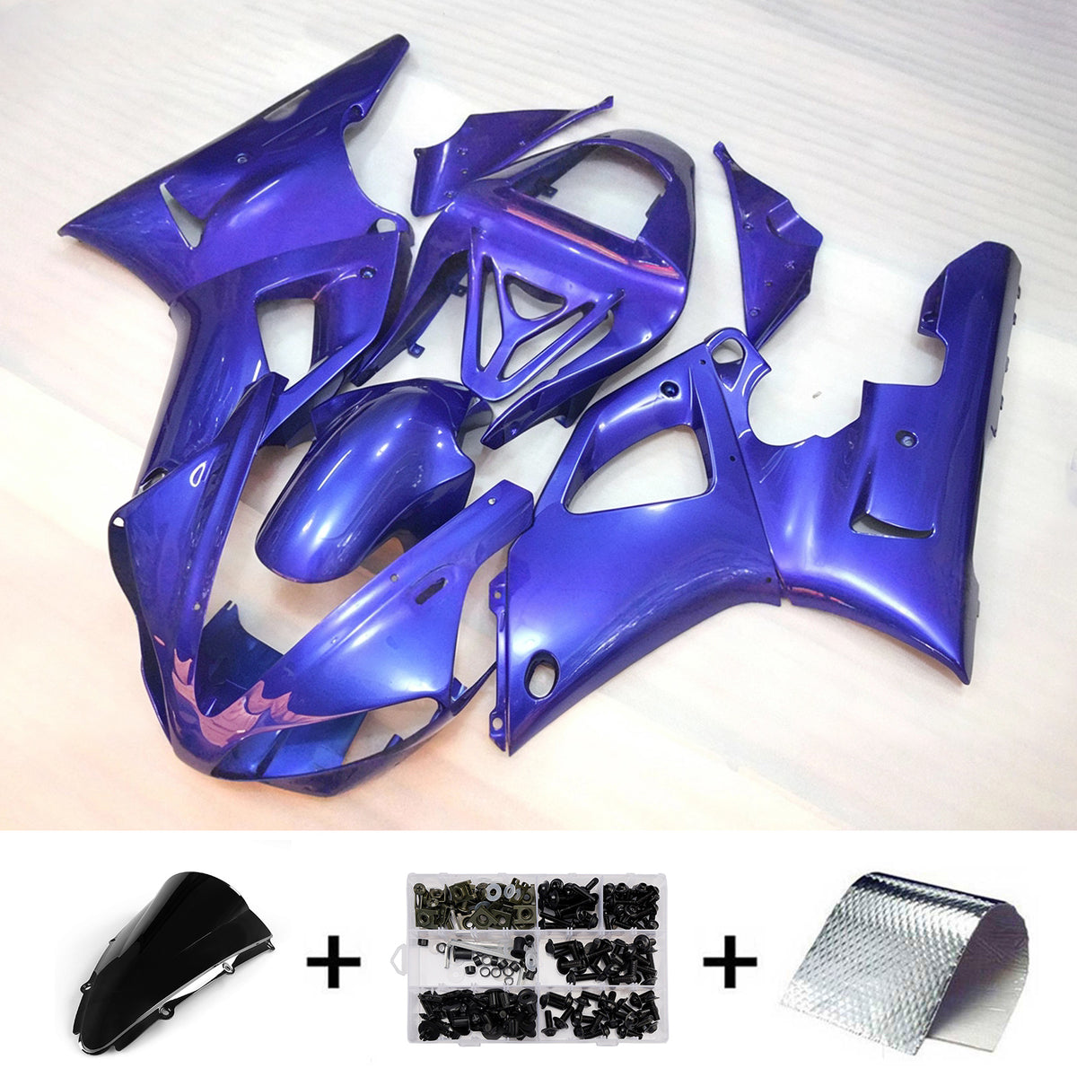 Amotopart 2000–2001 Yamaha YZF-R1 Lila Blau Verkleidungsset