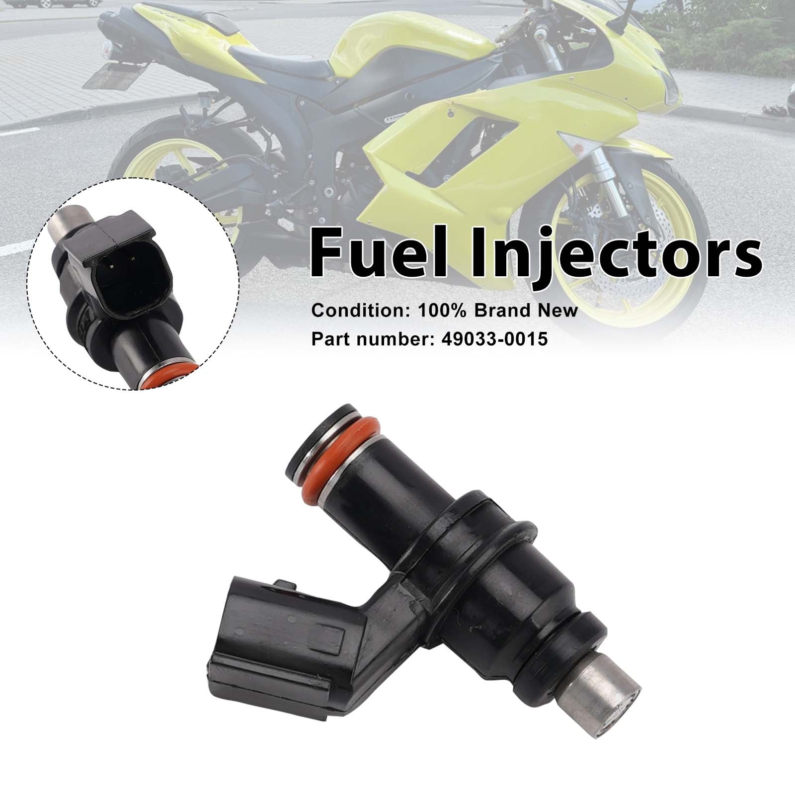 07-12 Kawasaki Ninja ZX6R ZX600R ZX600P Brandstofinjectoren 49033-0015
