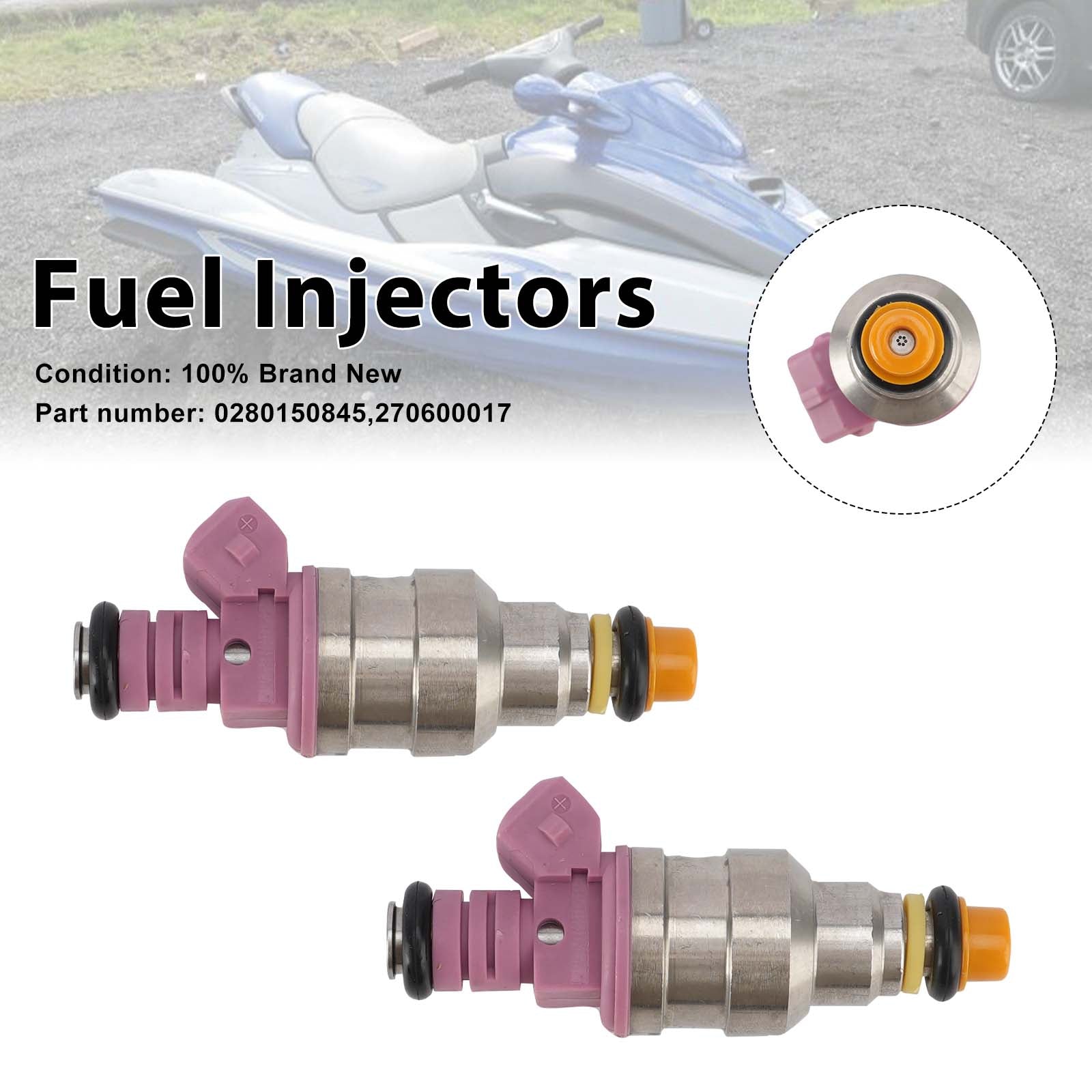 2PC Sea-doo 787 RFI 800 GTX GSX 270600017 Fuel Injectors 0280150845