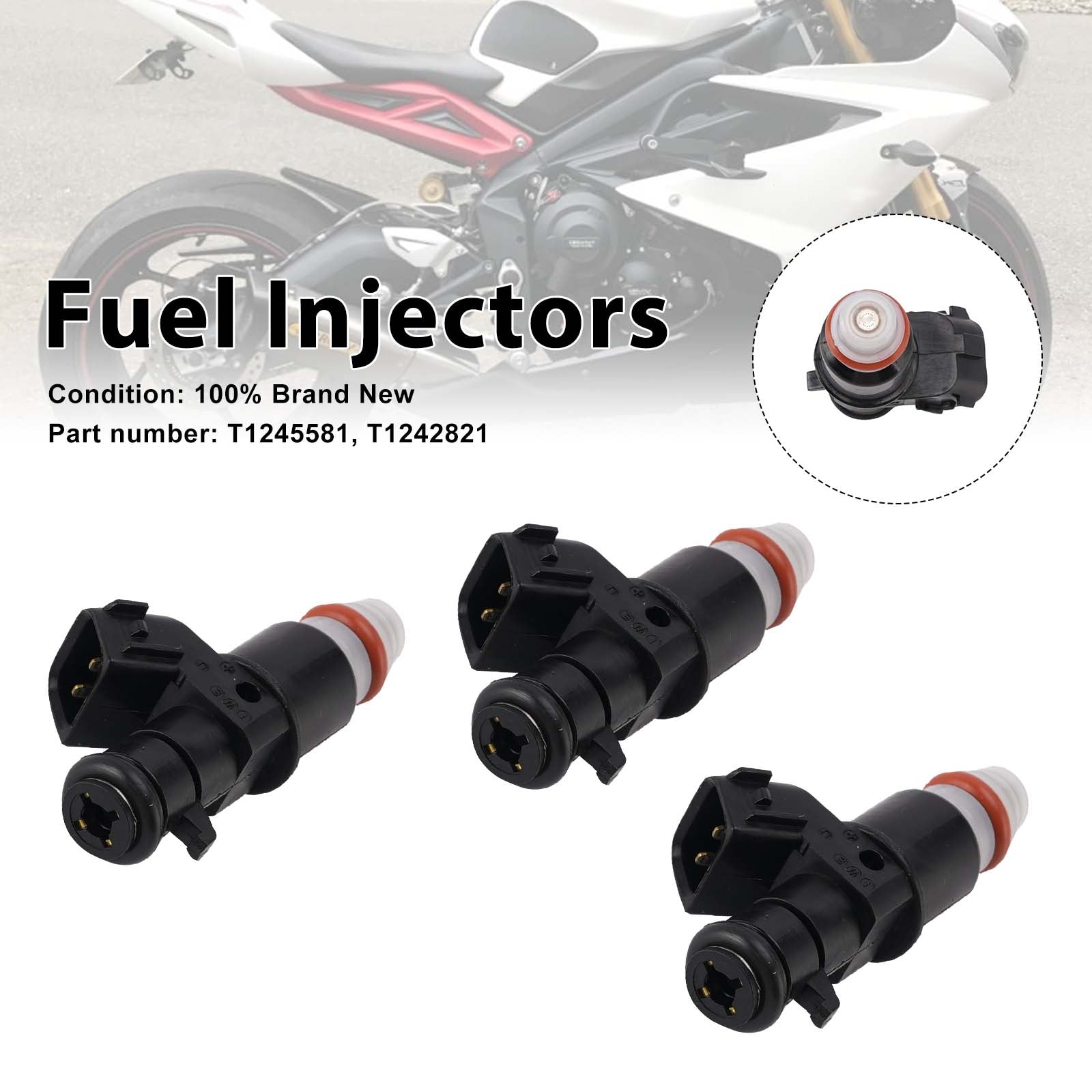 3PC 2013-2017 Daytona 675R 675 R T1245581 Brandstofinjectoren T1242821
