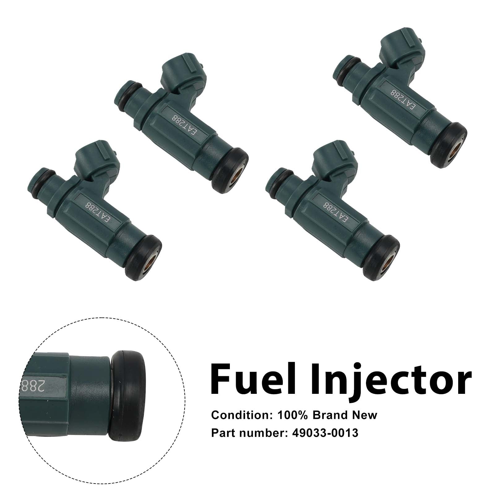 4PC 2007-2012 Kawasaki Ninja ZX600 ZX6R Z750 Fuel Injectors 49033-0013