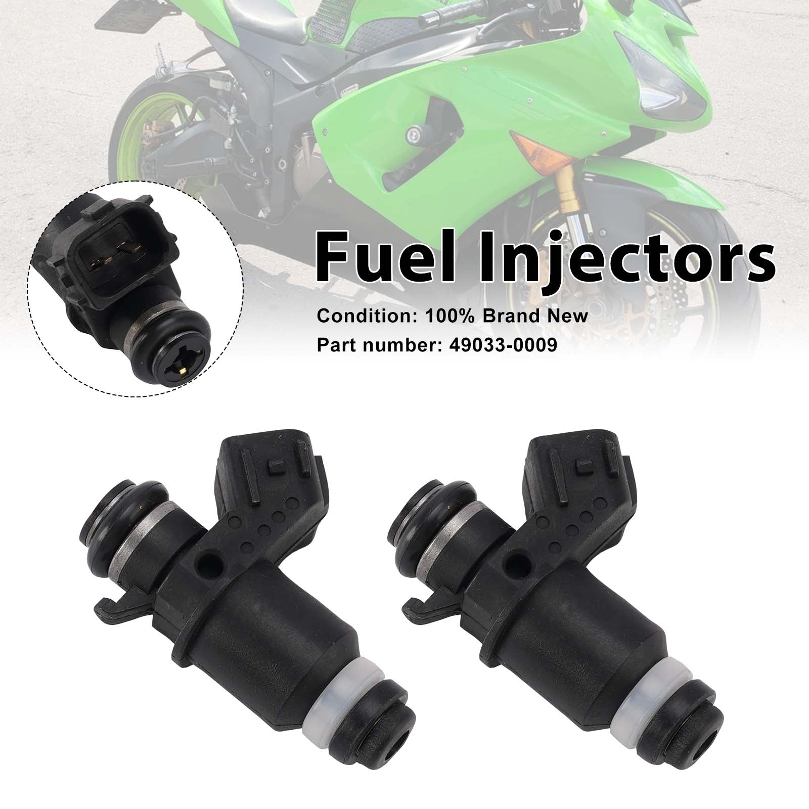 2 inyectores de combustible 05-06 Kawasaki ZX-6R ZX-6RR ZX636 49033-0009
