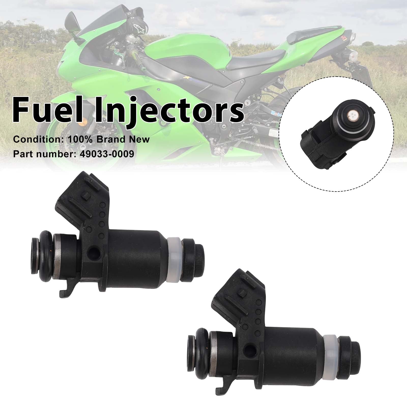 2 inyectores de combustible 05-06 Kawasaki ZX-6R ZX-6RR ZX636 49033-0009