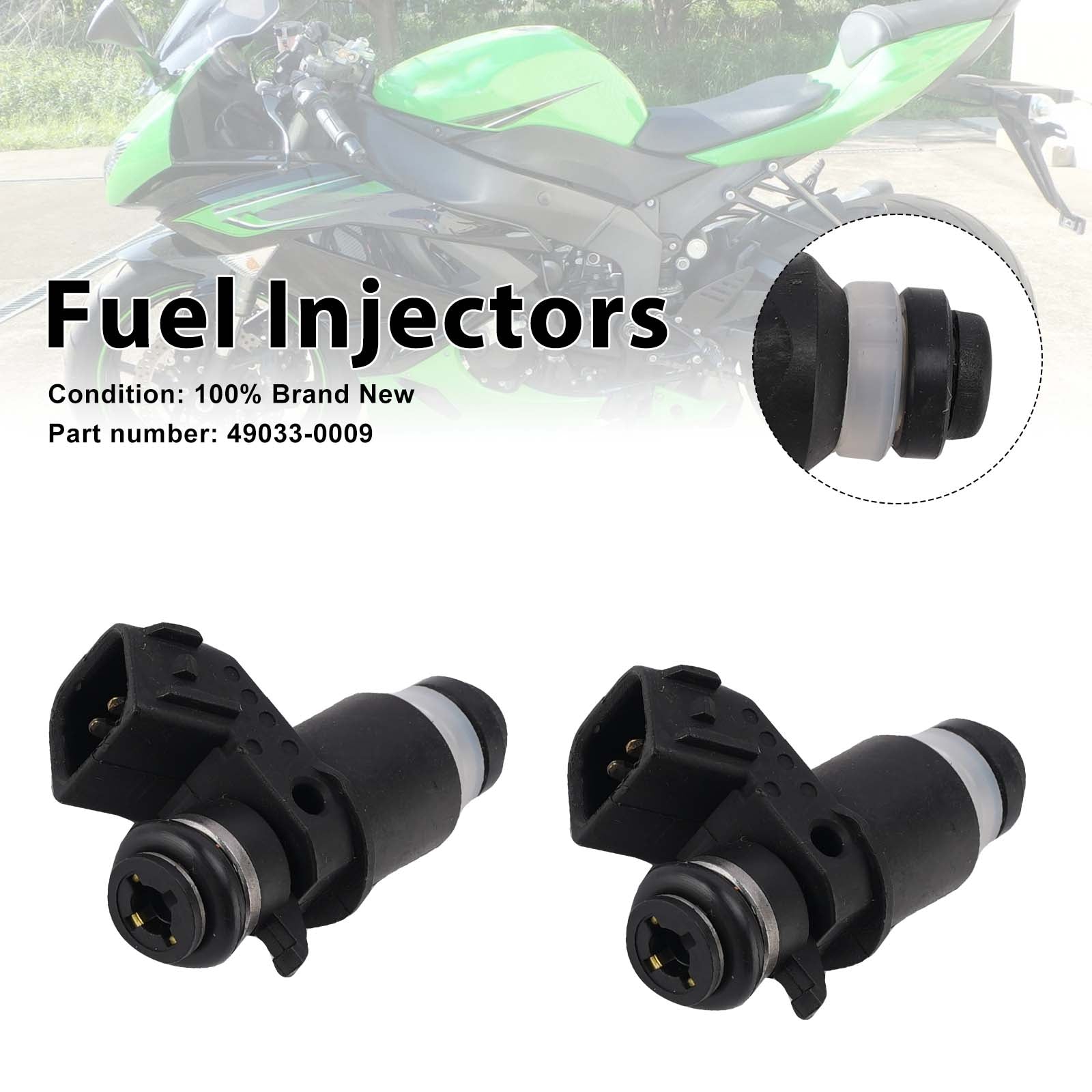 2 inyectores de combustible 05-06 Kawasaki ZX-6R ZX-6RR ZX636 49033-0009