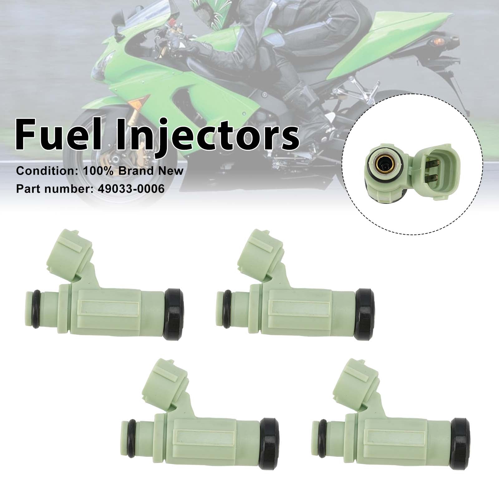 4PC 2004-2006 Kawasaki NINJA ZX636 ZX-6R Fuel Injectors 49033-0006