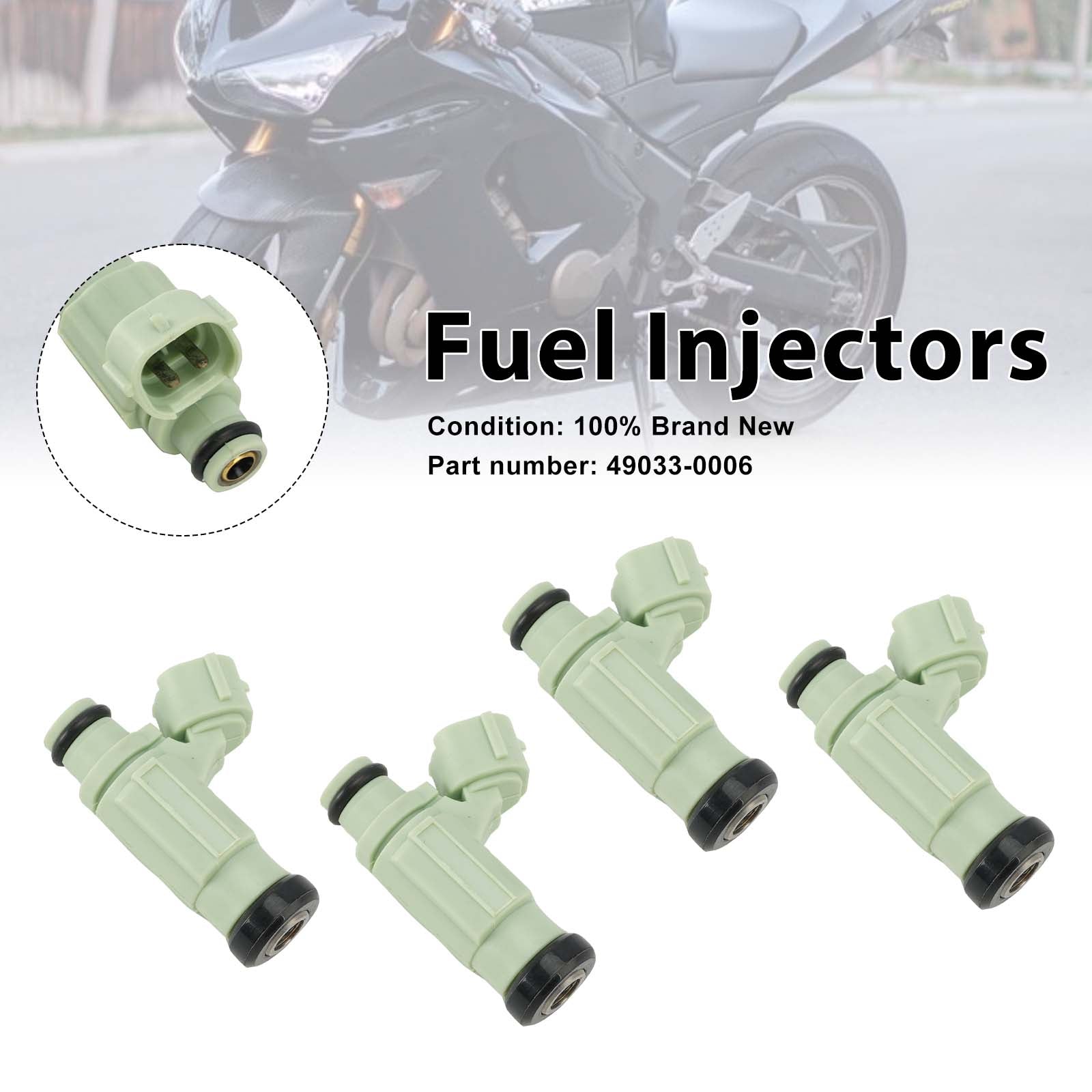 4PC 2004-2006 Kawasaki NINJA ZX636 ZX-6R Fuel Injectors 49033-0006