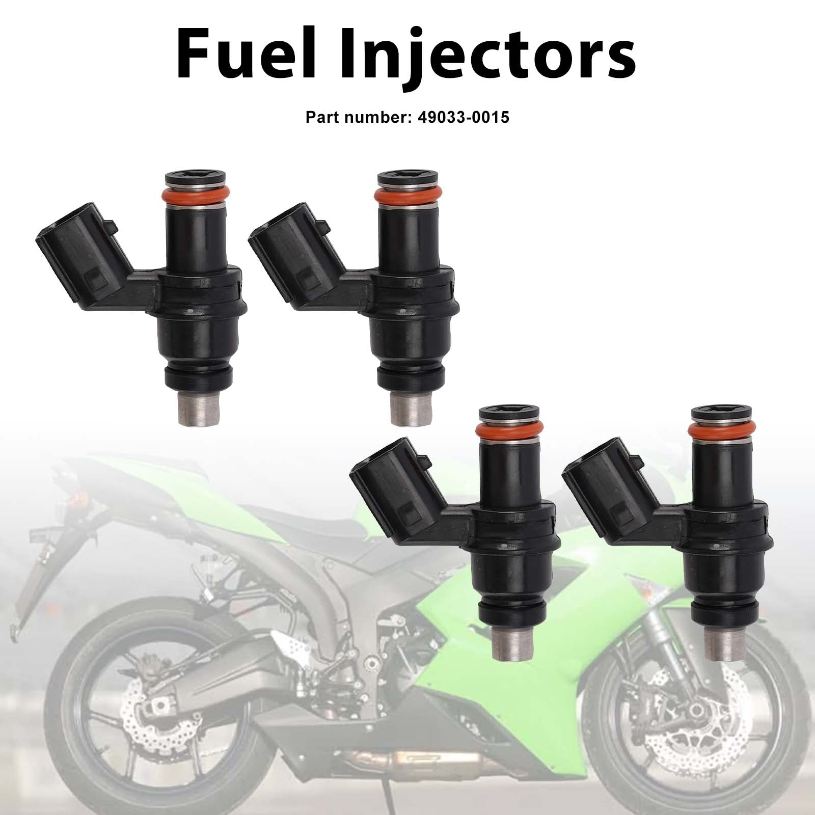 4PC 07-12 Kawasaki Ninja ZX6R ZX600R ZX600P Brandstofinjectoren 49033-0015