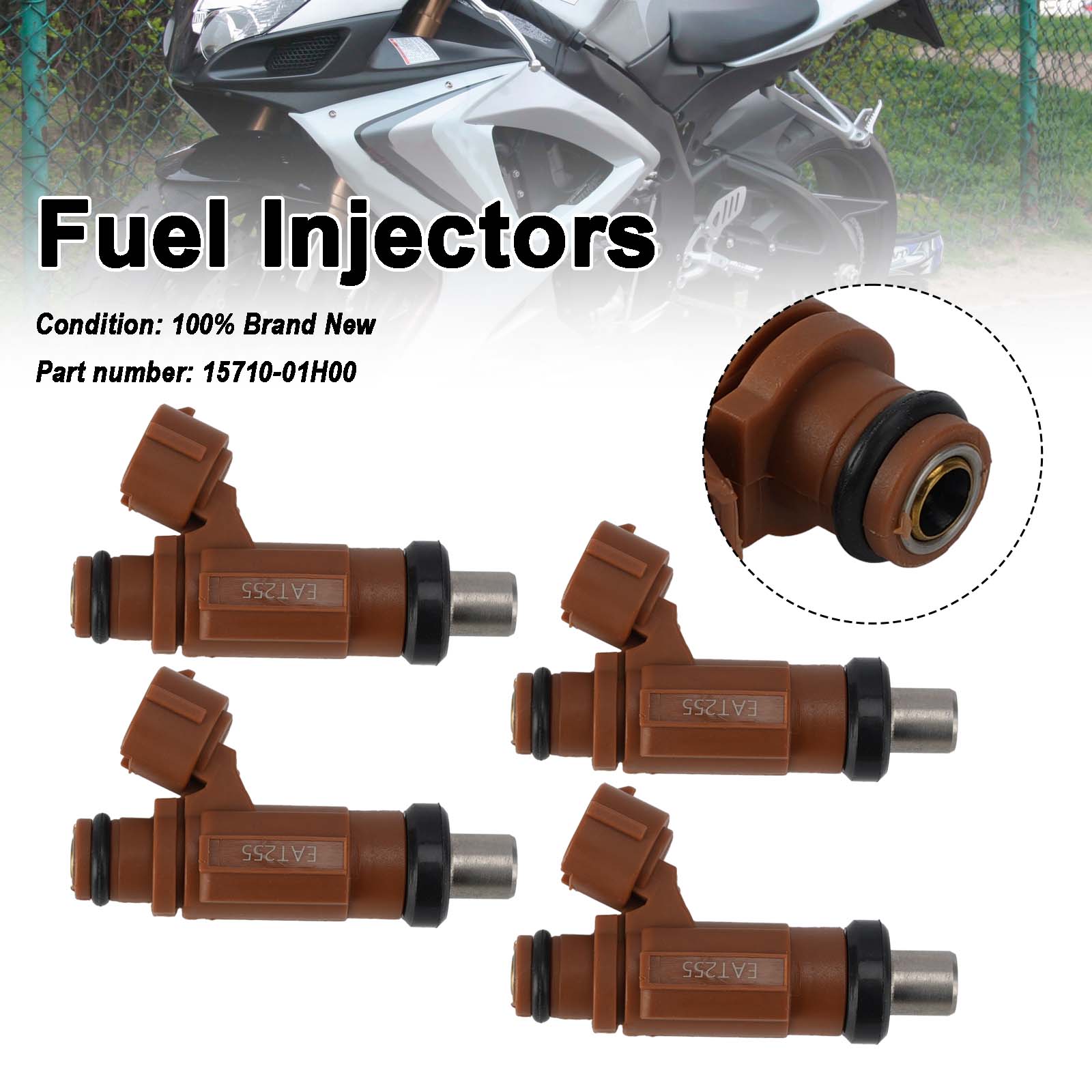 4PC 2006-2007 SUZUKI GSXR600 GSXR750 Fuel Injectors 15710-01H00
