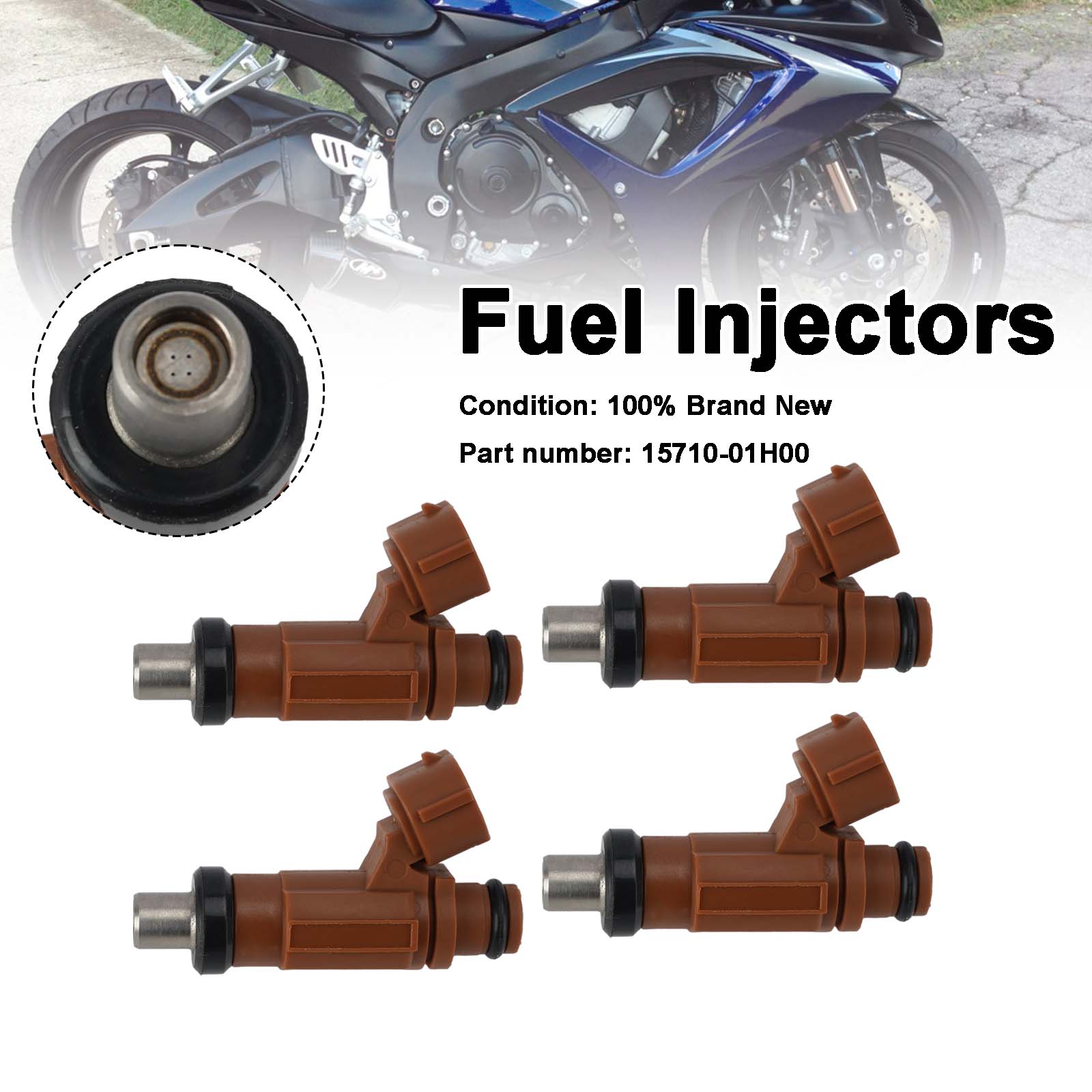 4PC 2006-2007 SUZUKI GSXR600 GSXR750 Fuel Injectors 15710-01H00