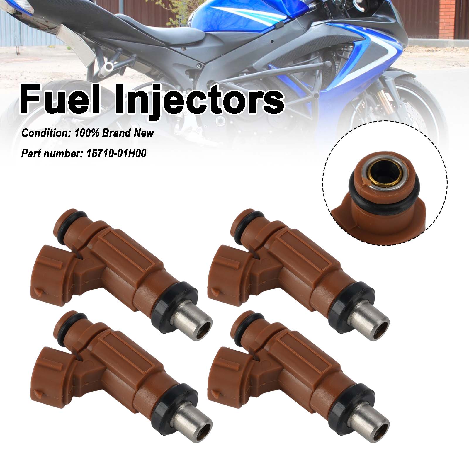 4PC 2006-2007 SUZUKI GSXR600 GSXR750 Fuel Injectors 15710-01H00