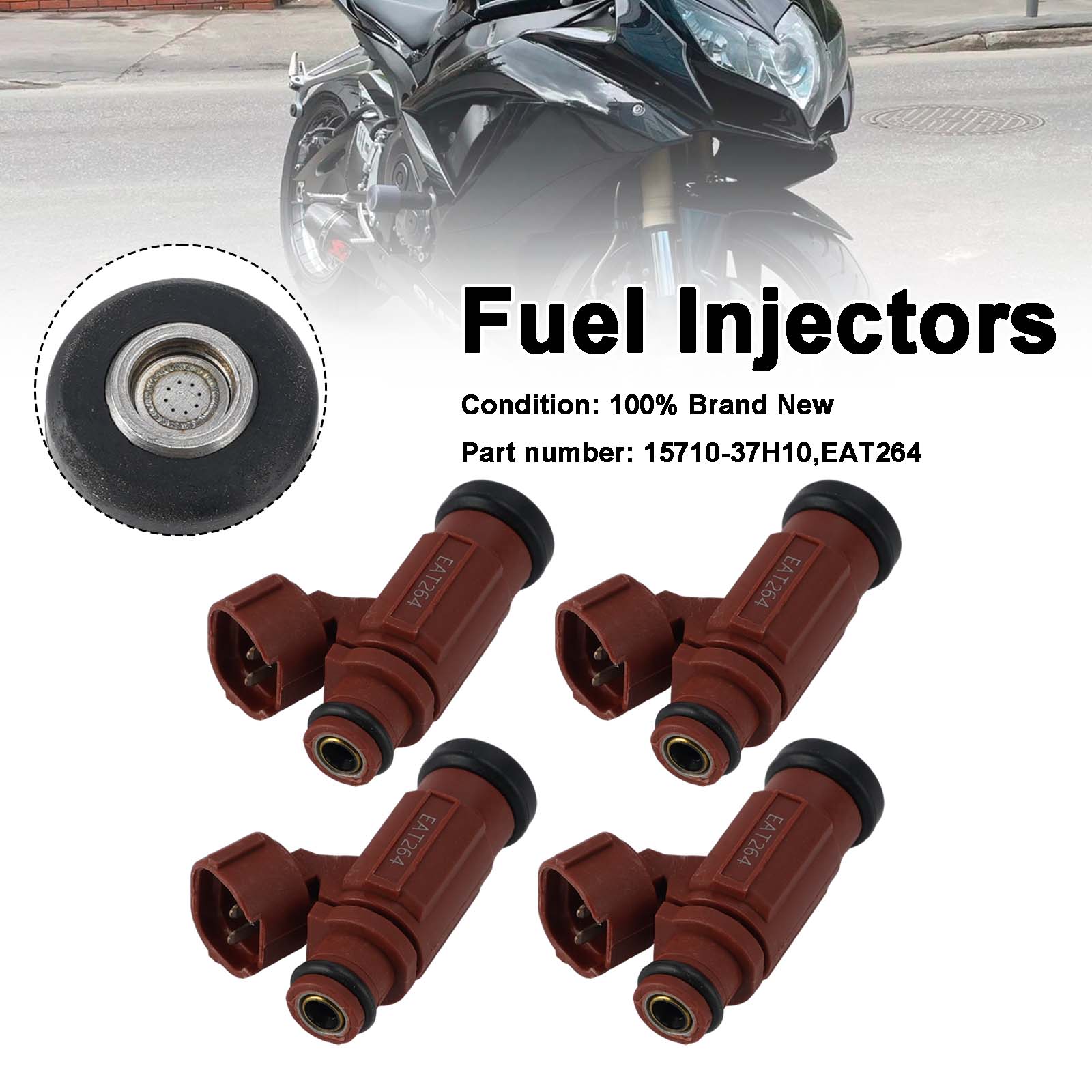4 ST 08-09 Suzuki GSX-R600 GSX-R750 EAT264 Brandstofinjectoren 15710-37H10