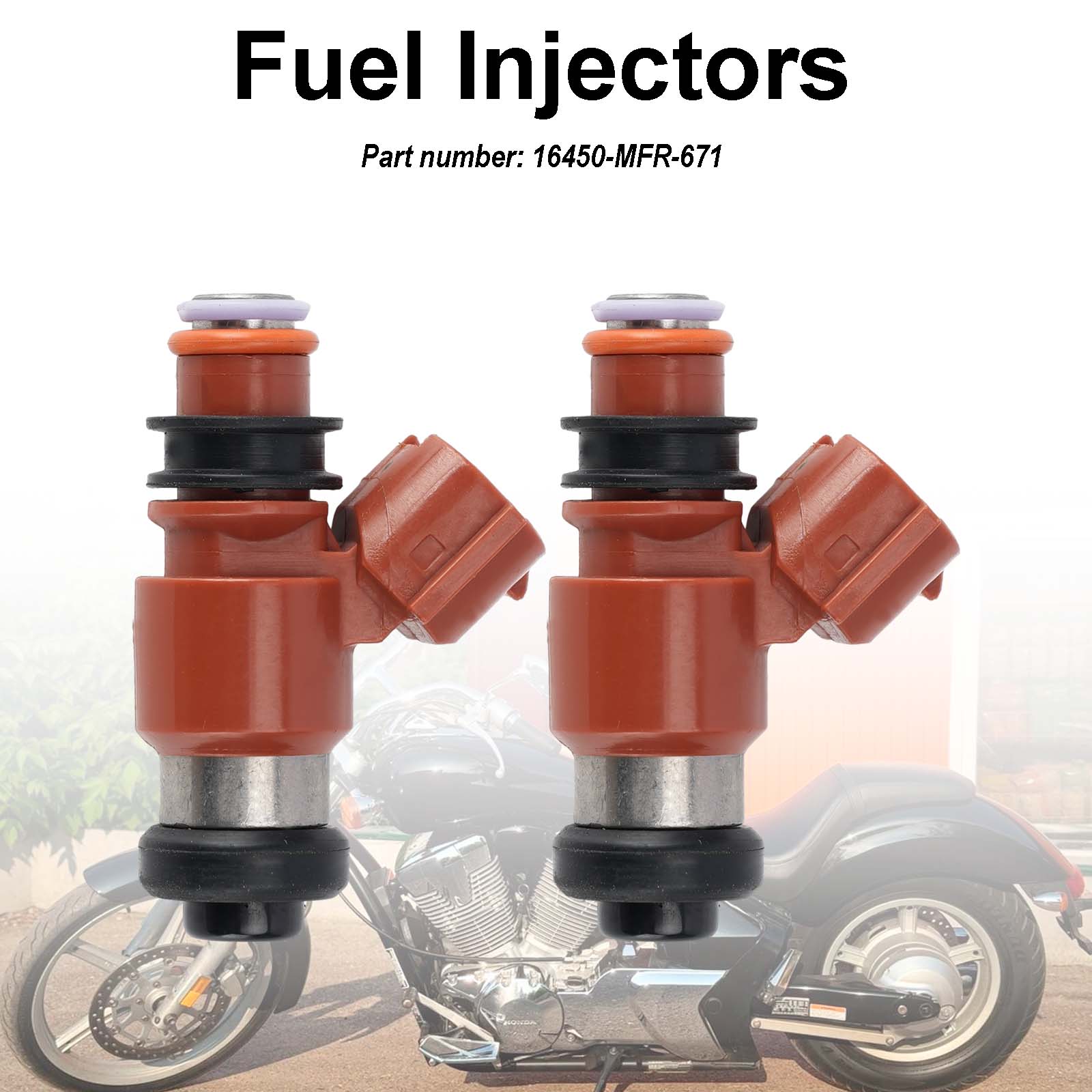 2PC 2010-2025 Honda VT1300 Fuel Injectors 16450-MFR-671