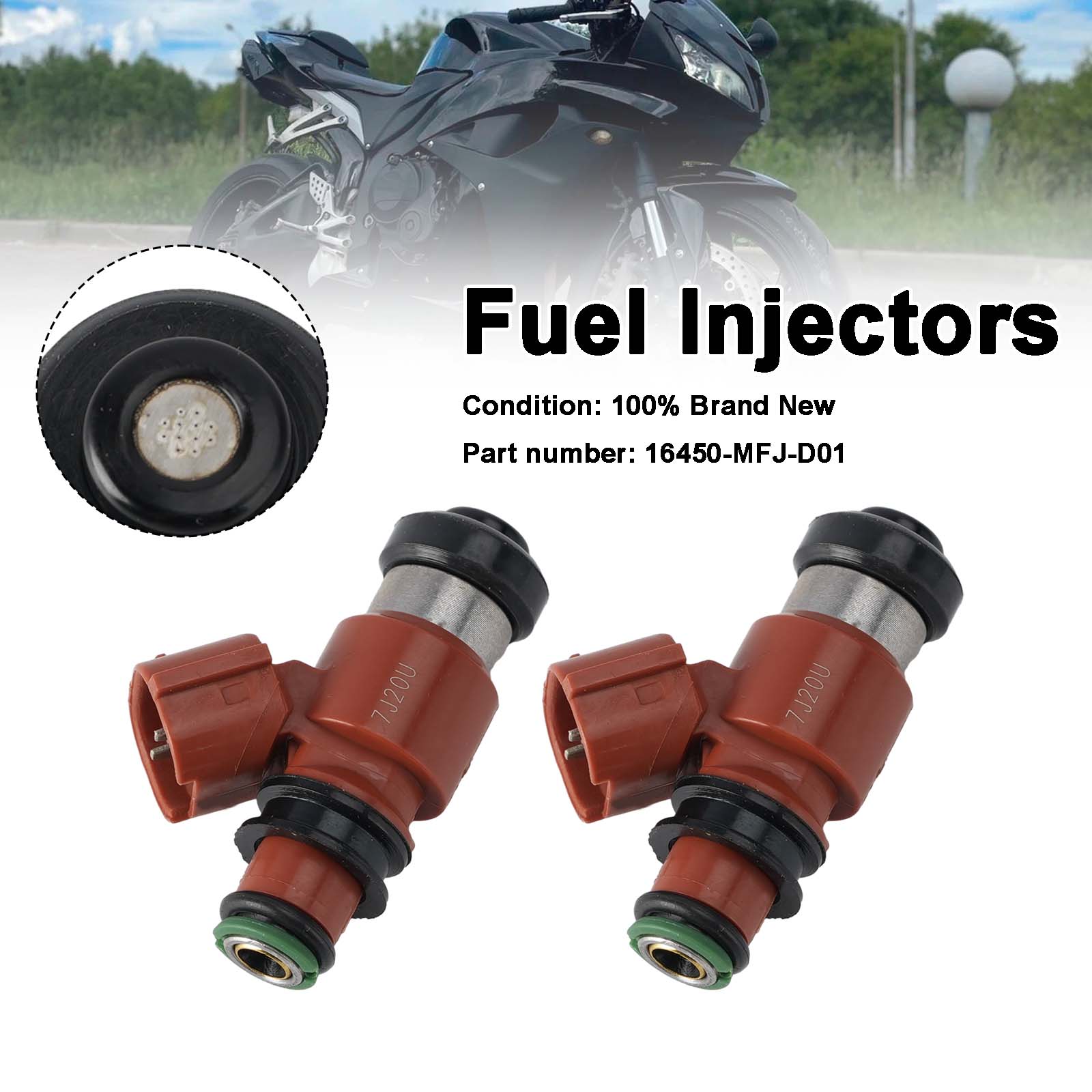 2PC 17-24 Honda Rebel 500 CB500 CBR600RR Fuel Injectors 16450-MFJ-D01