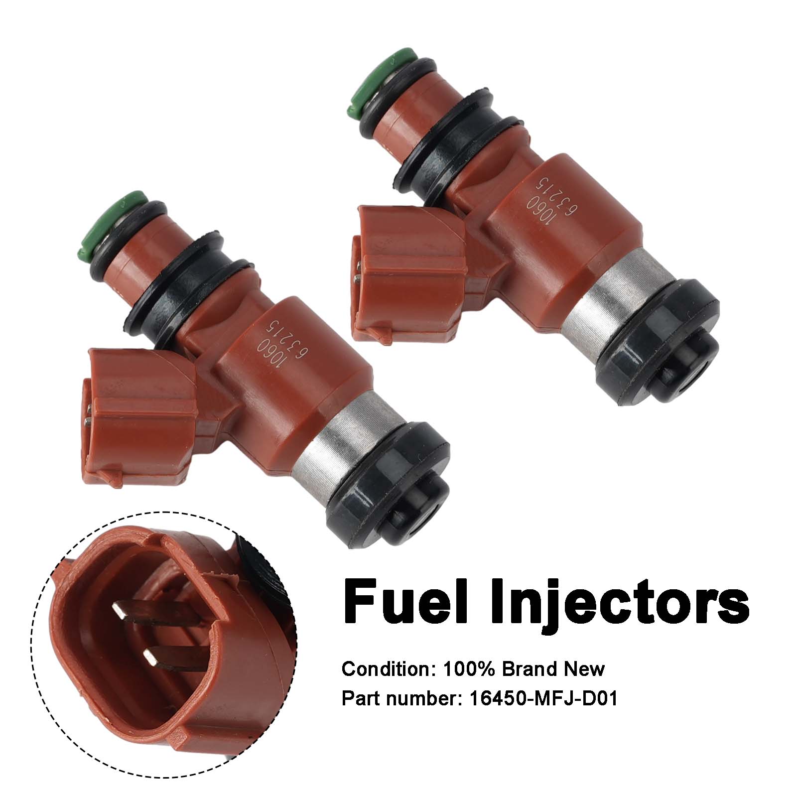 2PC 17-24 Honda Rebel 500 CB500 CBR600RR Fuel Injectors 16450-MFJ-D01