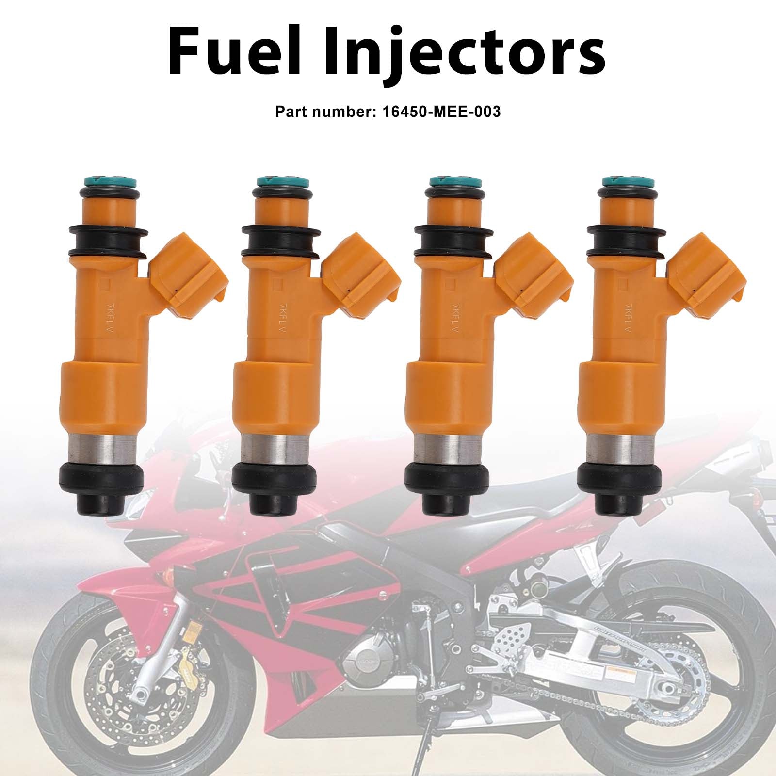 4PC 2003-2004 Honda CBR600RR Fuel Injectors 16450-MEE-003