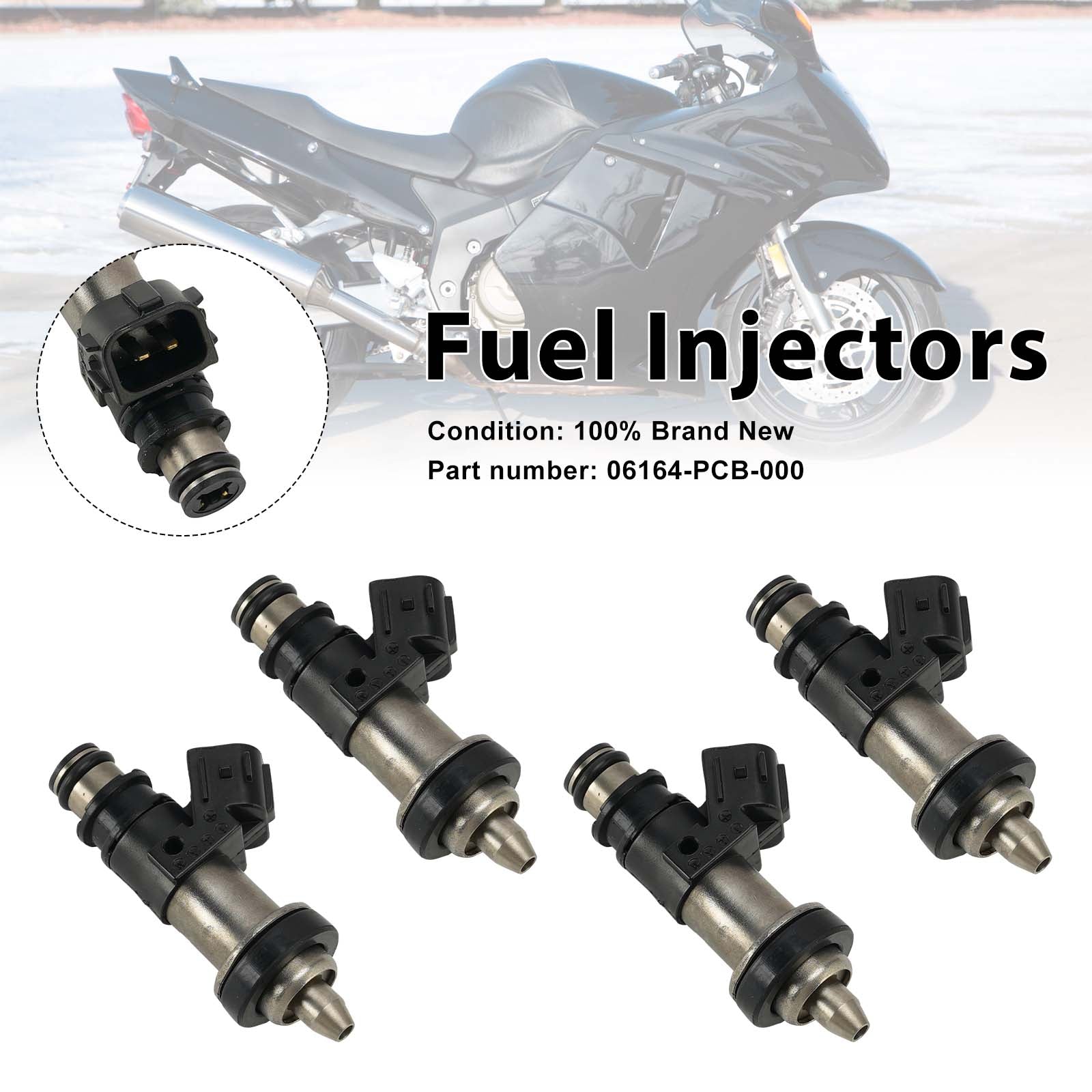 4PC 1999-2003 Honda CBR1100XX Fuel Injectors 06164-PCB-000
