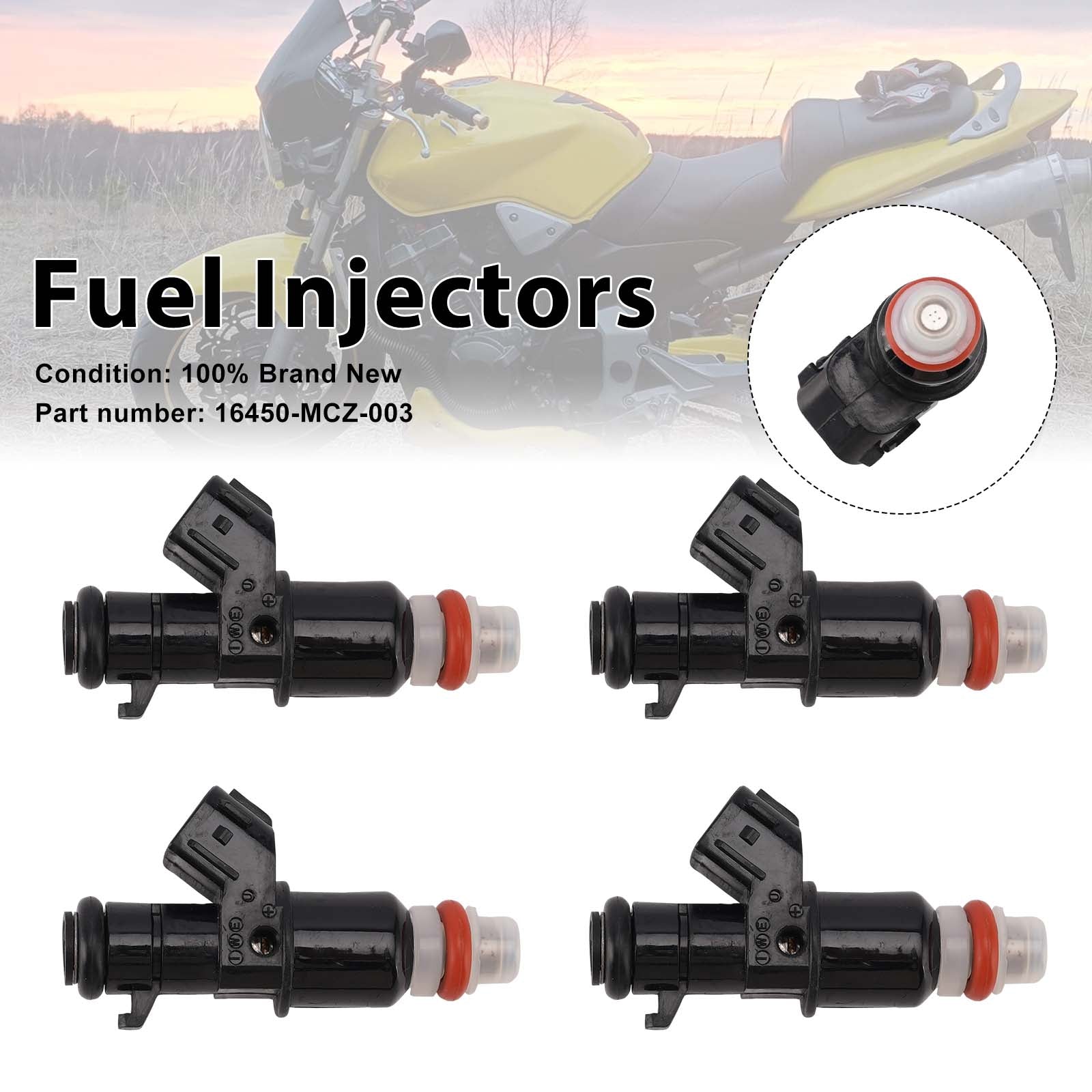 4PC 2002-2007 Honda CB900F 919 injetores de combustível 16450-MCZ-003