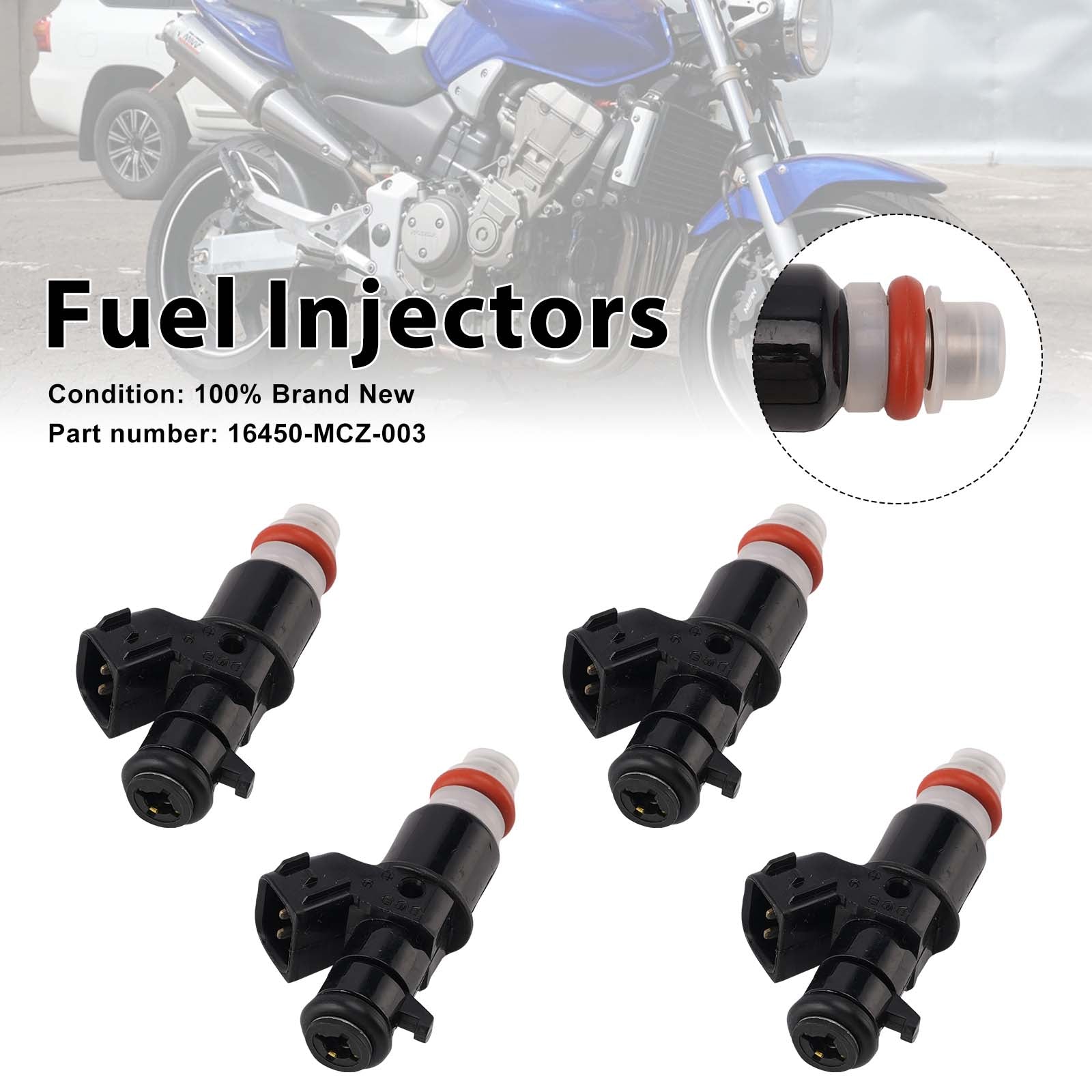 4PC 2002-2007 Honda CB900F 919 injetores de combustível 16450-MCZ-003