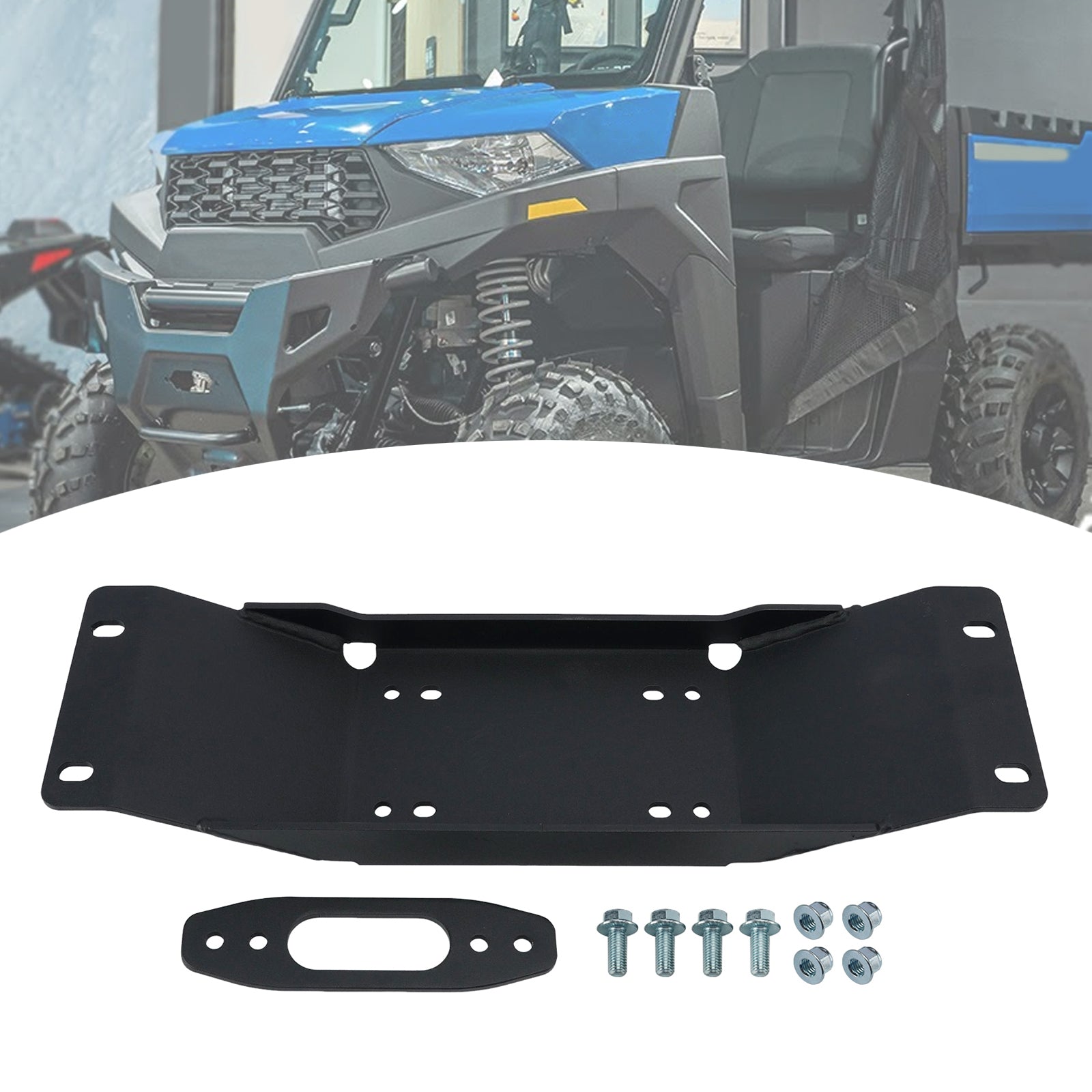 2022-2025 Polaris Ranger Midsize Sp 570/ Crew Winch Mount Plate Bracket Kit