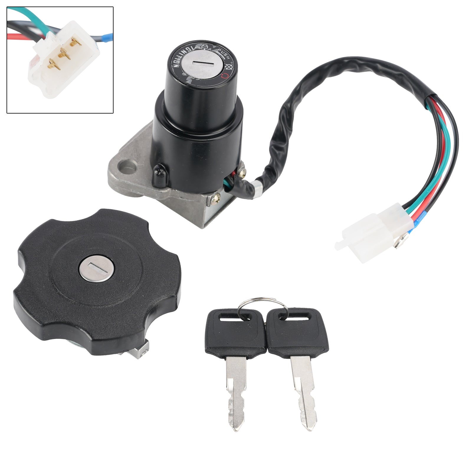 1991-1994 Yamaha DT200WR DT200 WR Ignition Key Switch Fuel Cap Lock Set