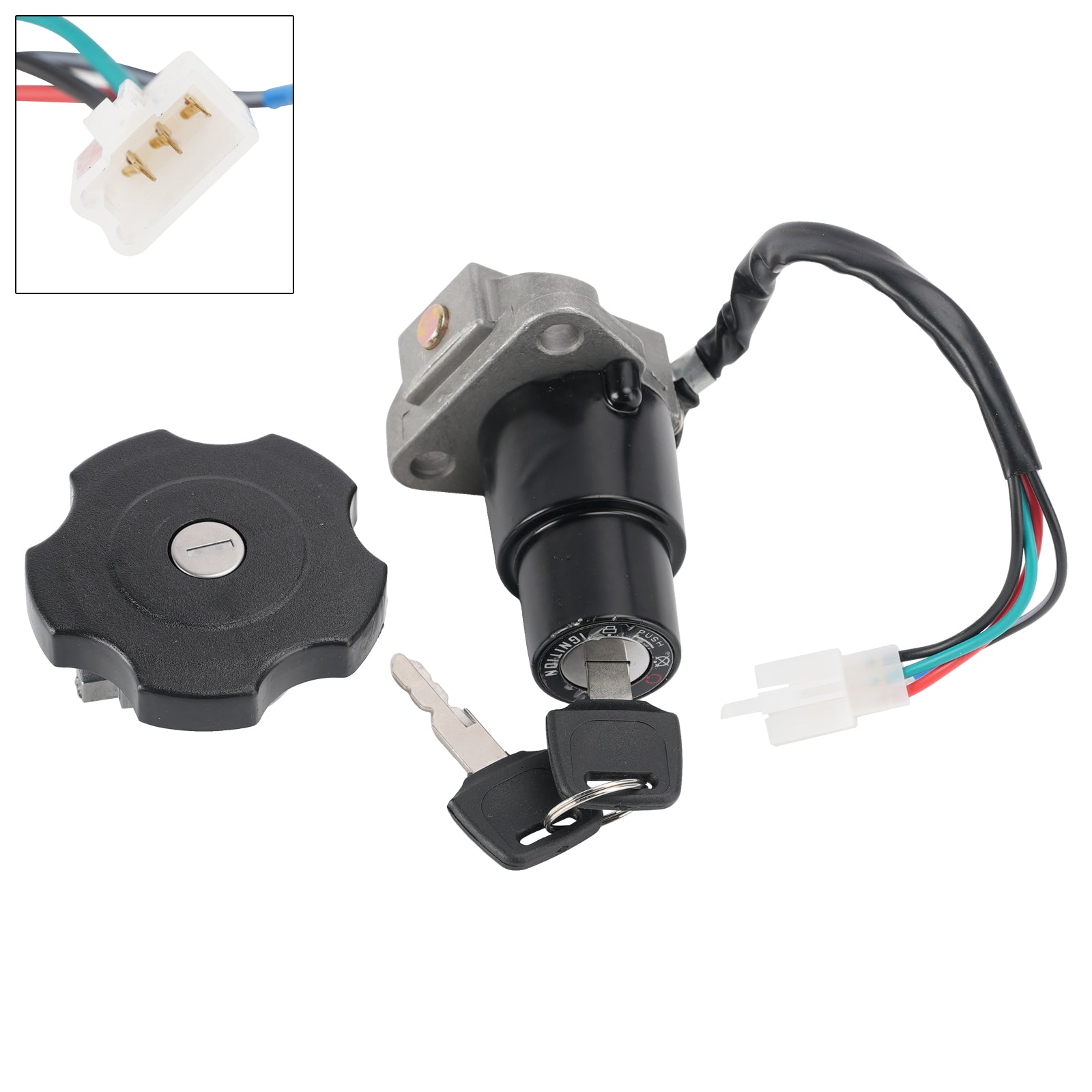 1991-1994 Yamaha DT200WR DT200 WR Ignition Key Switch Fuel Cap Lock Set