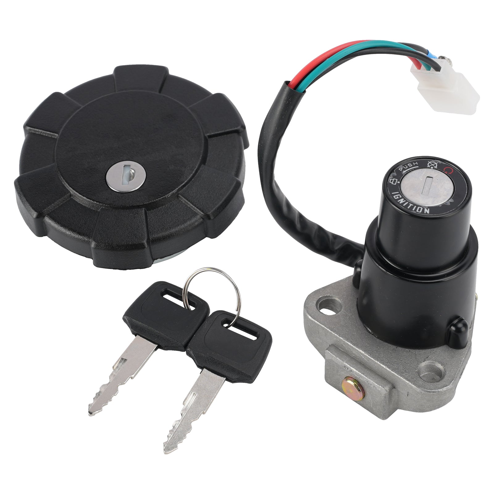 1988-2001 Yamaha DT200R XT250 XT350 Ignition Key Switch Fuel Cap Lock Set