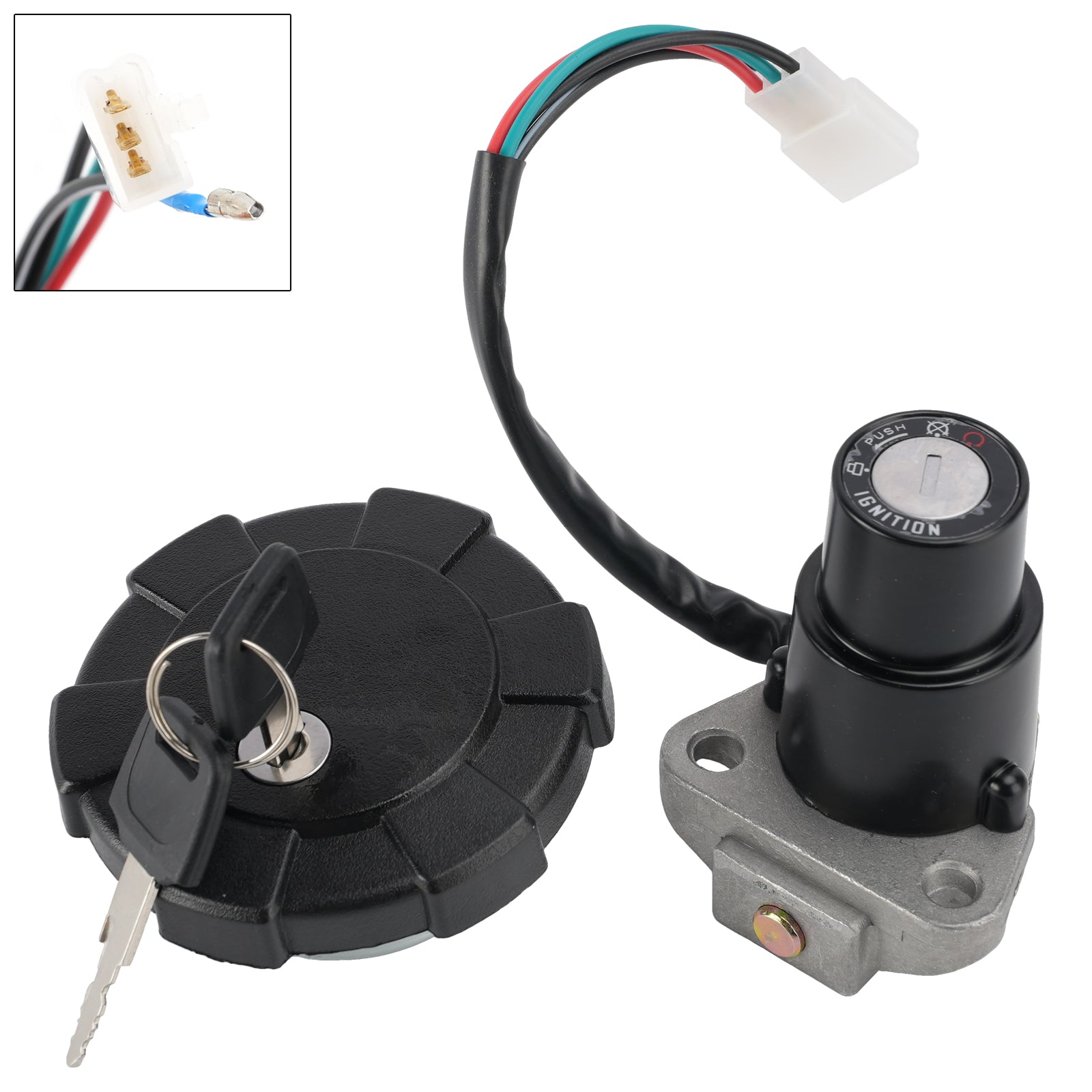 1988-2001 Yamaha DT200R XT250 XT350 Ignition Key Switch Fuel Cap Lock Set