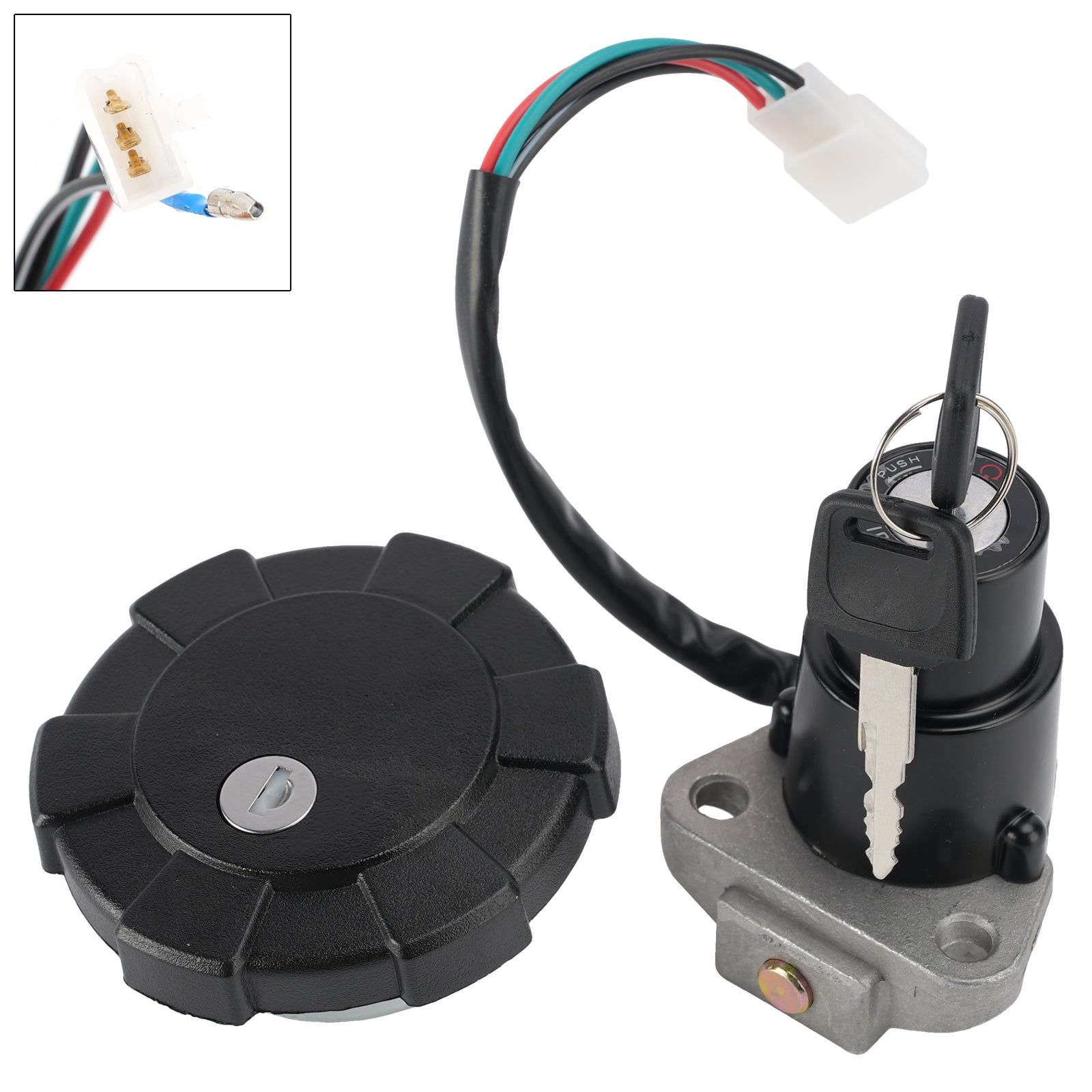1988-2001 Yamaha DT200R XT250 XT350 Ignition Key Switch Fuel Cap Lock Set