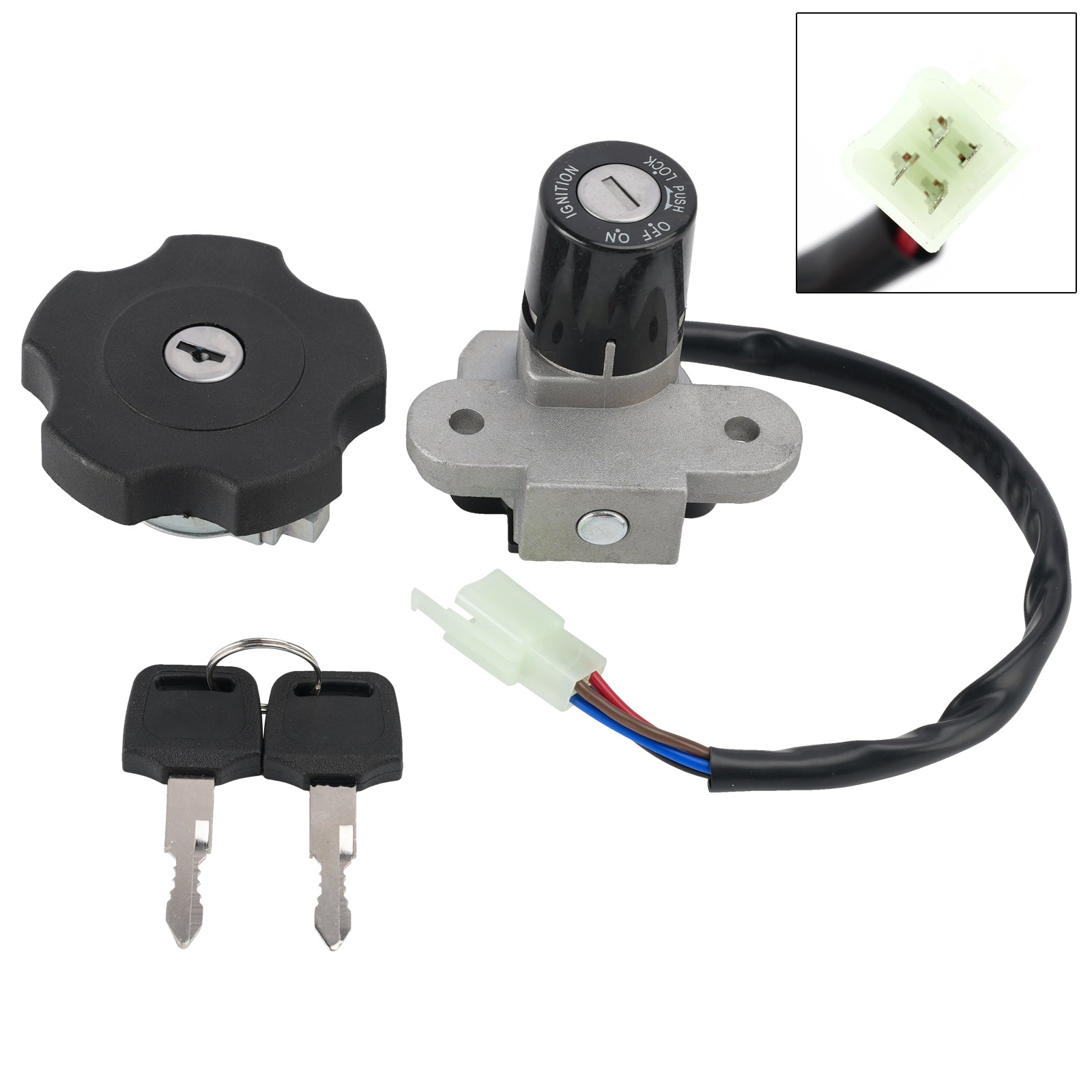 2004-2006 Yamaha DT125R DT125RE DT125X Ignition Key Switch Fuel Cap Lock Set