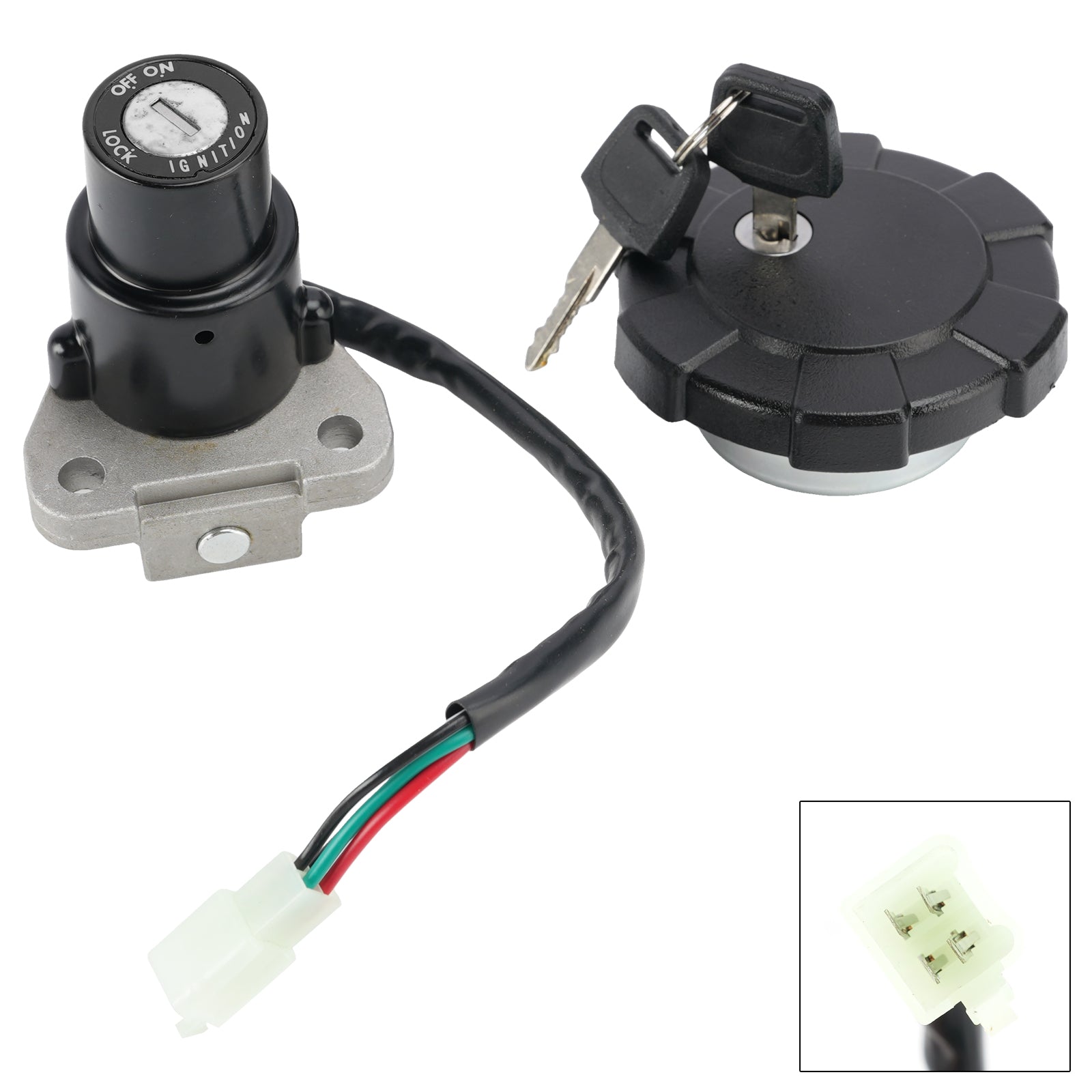 1987-2002 Yamaha DT 125R DT125R 4-Wire Ignition Switch Fuel Cap Lock Set