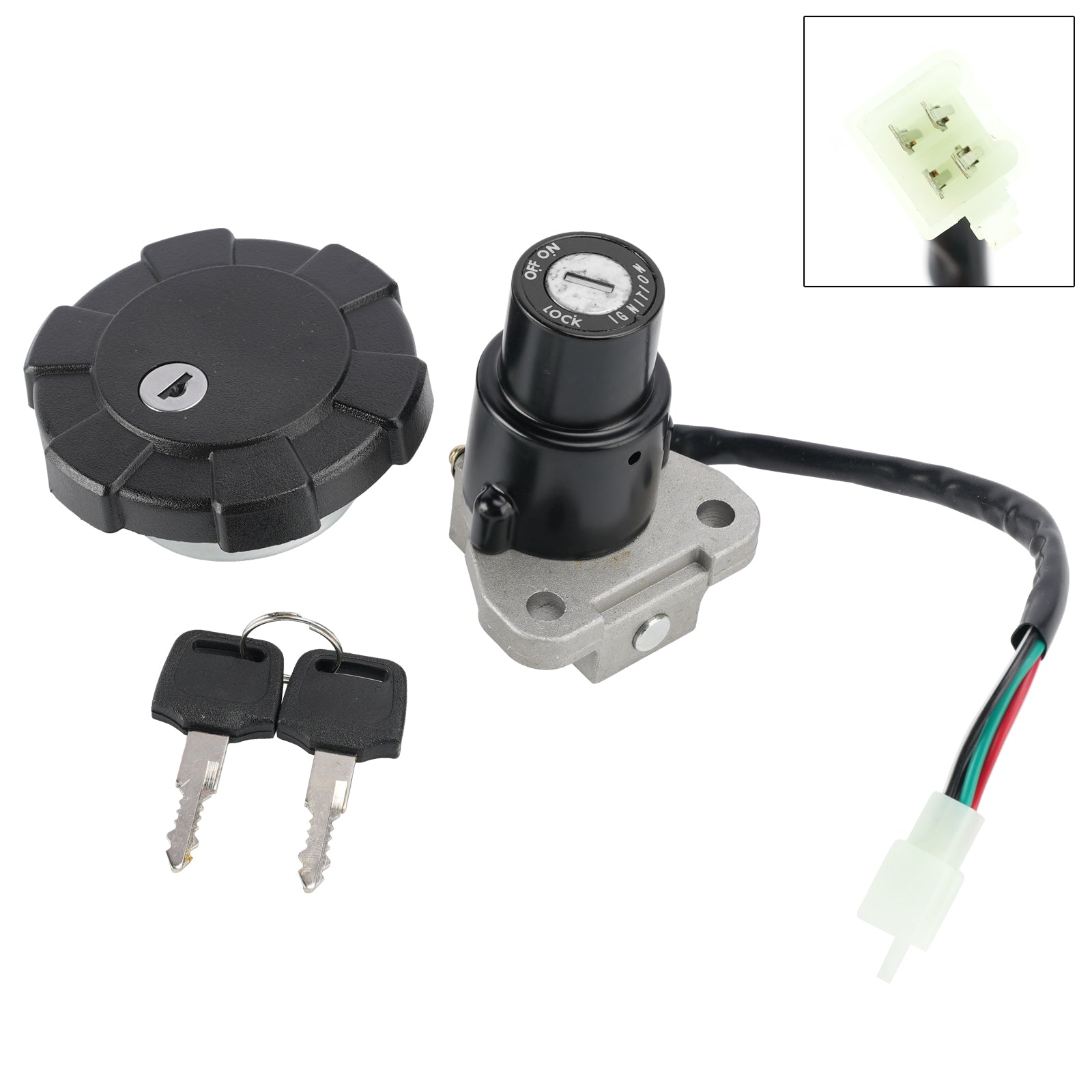 1987-2002 Yamaha DT 125R DT125R 4-Wire Ignition Switch Fuel Cap Lock Set