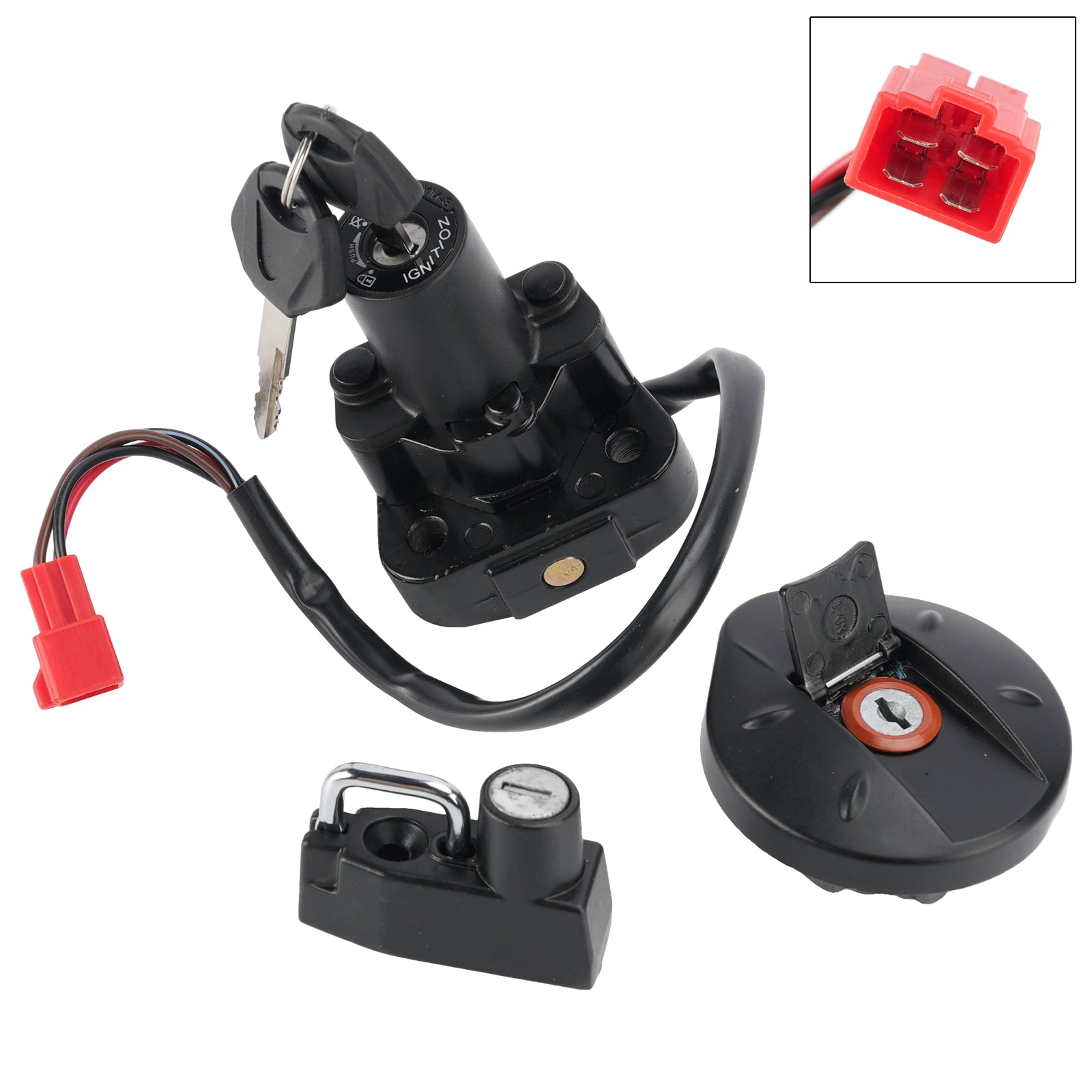 05-17 Yamaha XT 250 X Serow 4-Wire Ignition Switch Fuel Cap Helmet Lock Set