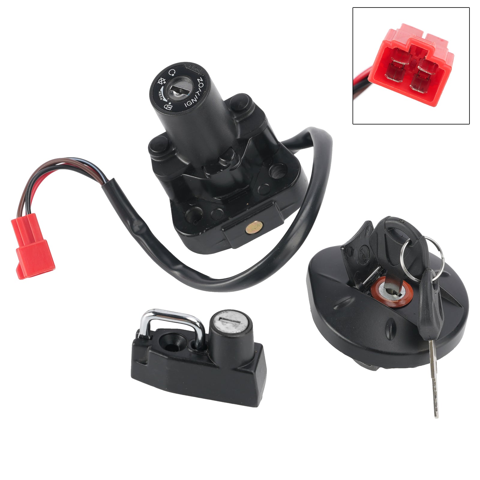 05-17 Yamaha XT 250 X Serow 4-Wire Ignition Switch Fuel Cap Helmet Lock Set