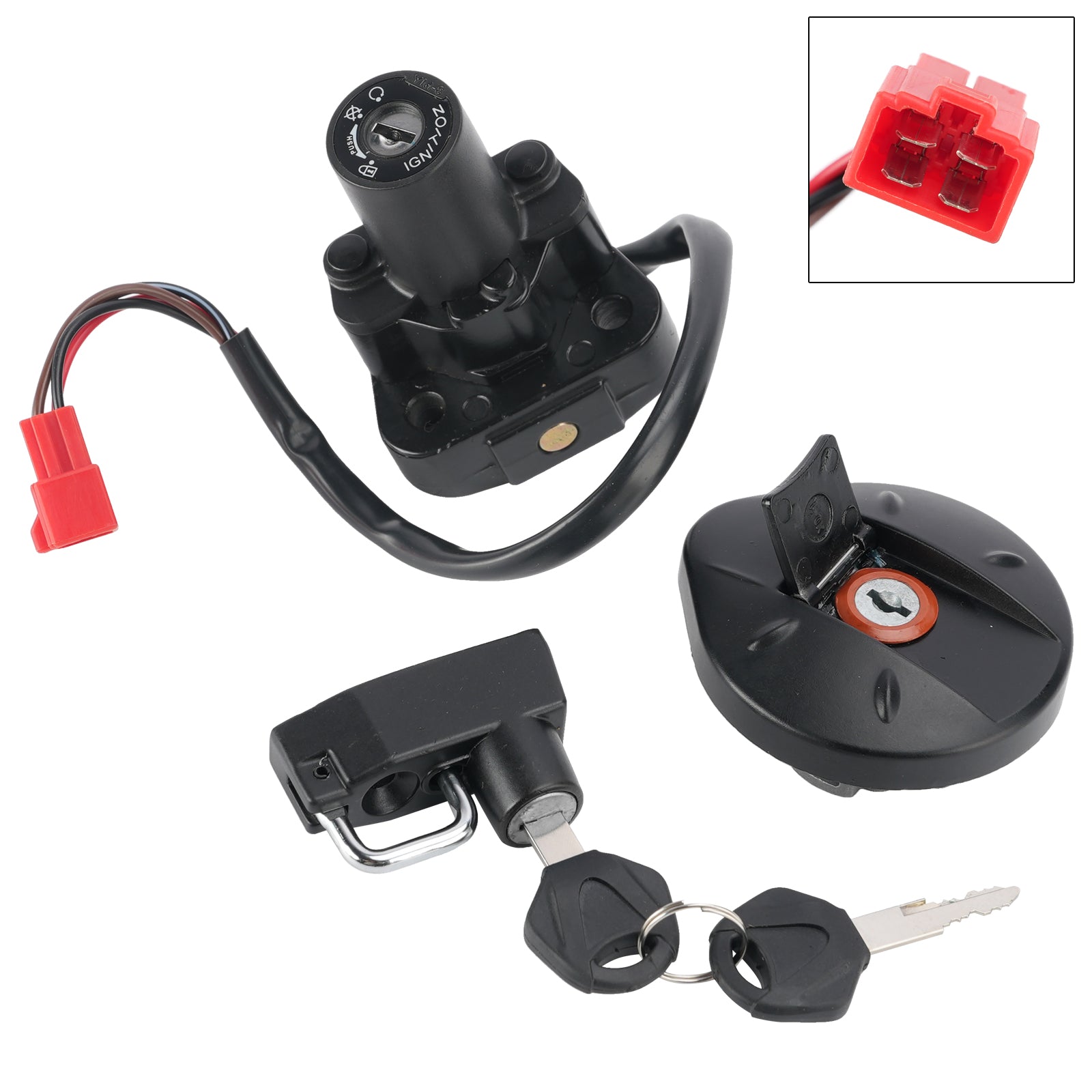 05-17 Yamaha XT 250 X Serow 4-Wire Ignition Switch Fuel Cap Helmet Lock Set