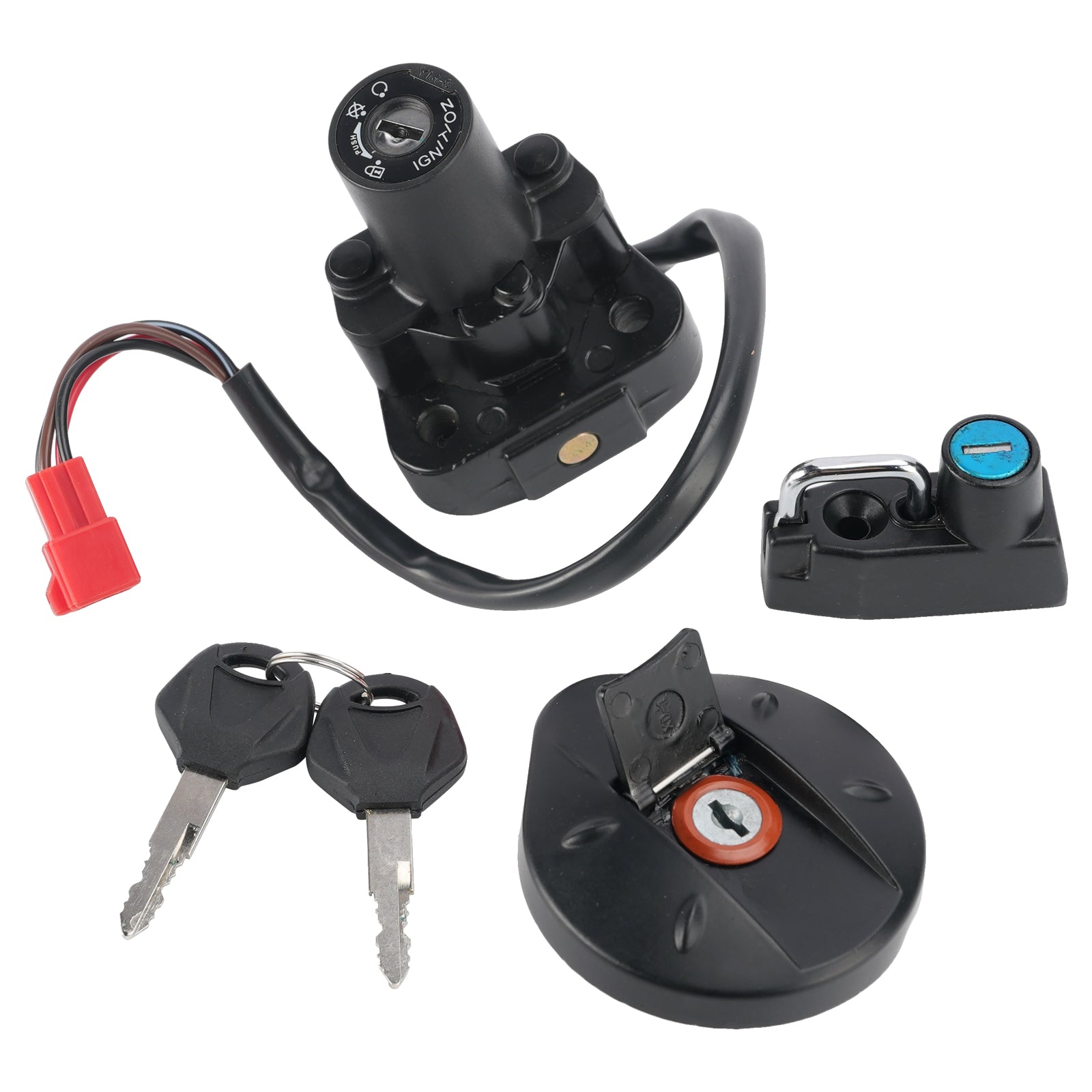 05-17 Yamaha XT 250 X Serow 4-Wire Ignition Switch Fuel Cap Helmet Lock Set