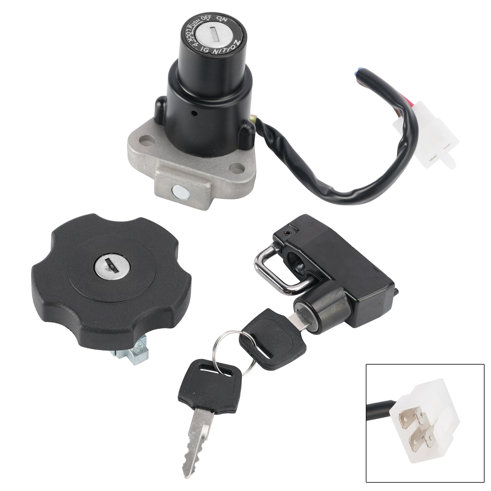 90-1995 Yamaha XT 600 XT600 4-Wire Ignition Switch Fuel Cap Helmet Lock Set