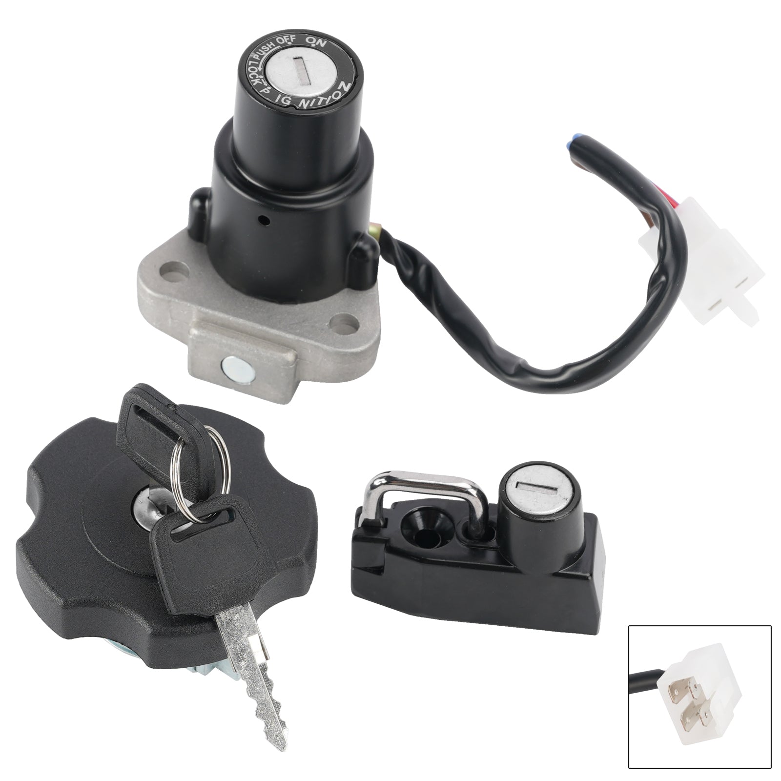 90-1995 Yamaha XT 600 XT600 4-Wire Ignition Switch Fuel Cap Helmet Lock Set