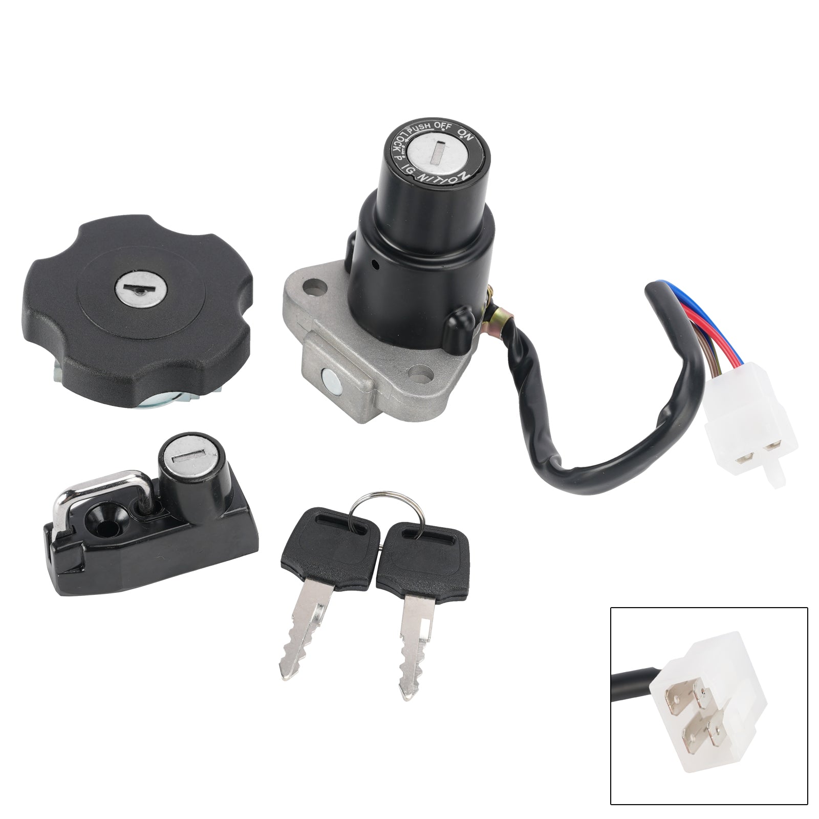 90-1995 Yamaha XT 600 XT600 4-Wire Ignition Switch Fuel Cap Helmet Lock Set