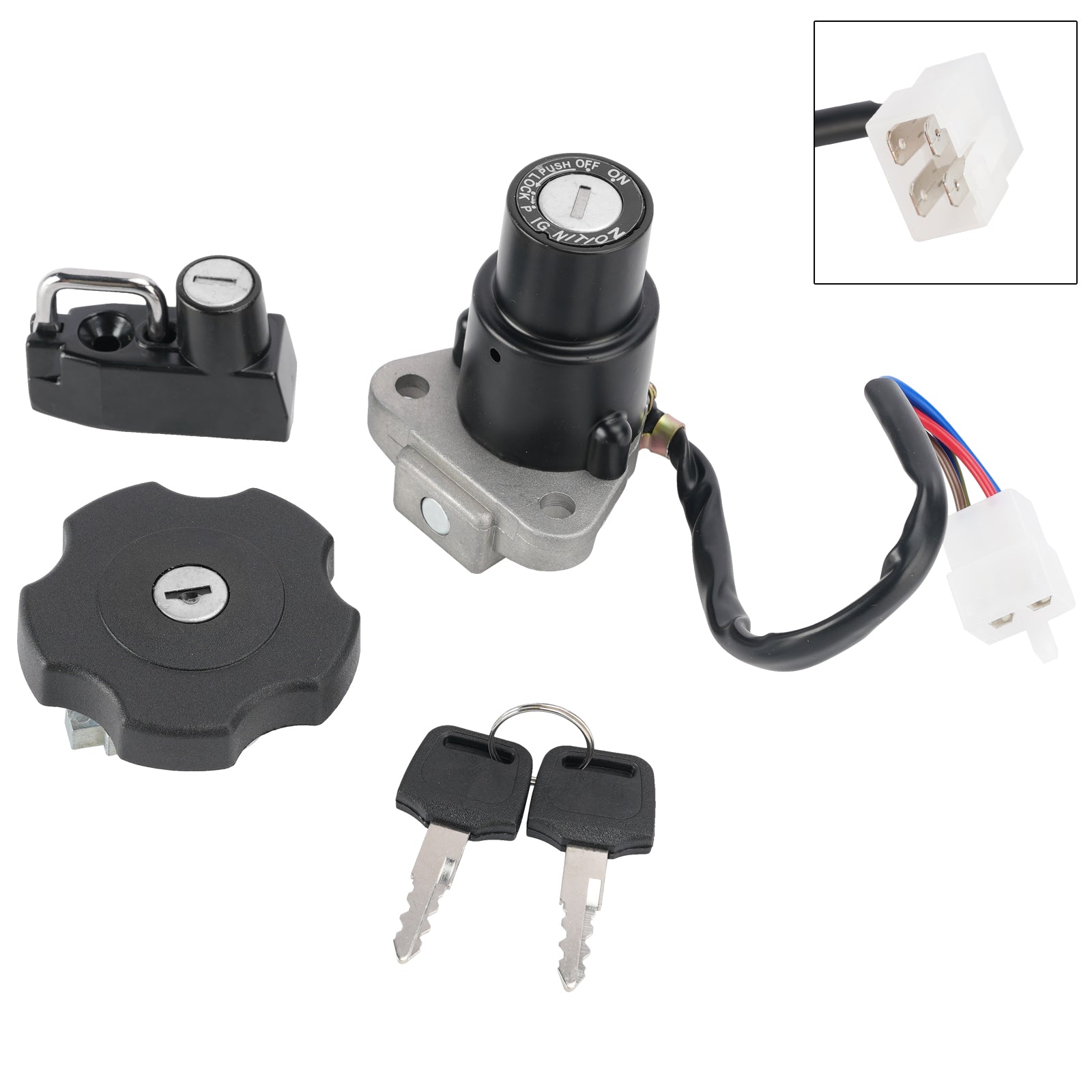 90-1995 Yamaha XT 600 XT600 4-Wire Ignition Switch Fuel Cap Helmet Lock Set