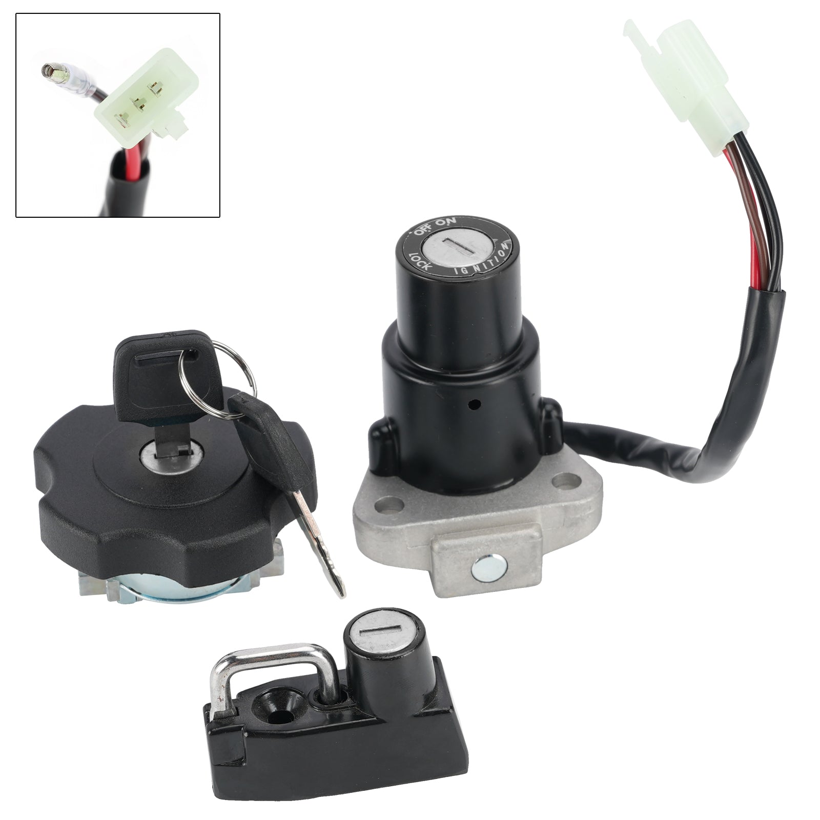 91-94 Yamaha XT 600K XT600 4-Wire Ignition Switch Fuel Cap Helmet Lock Set