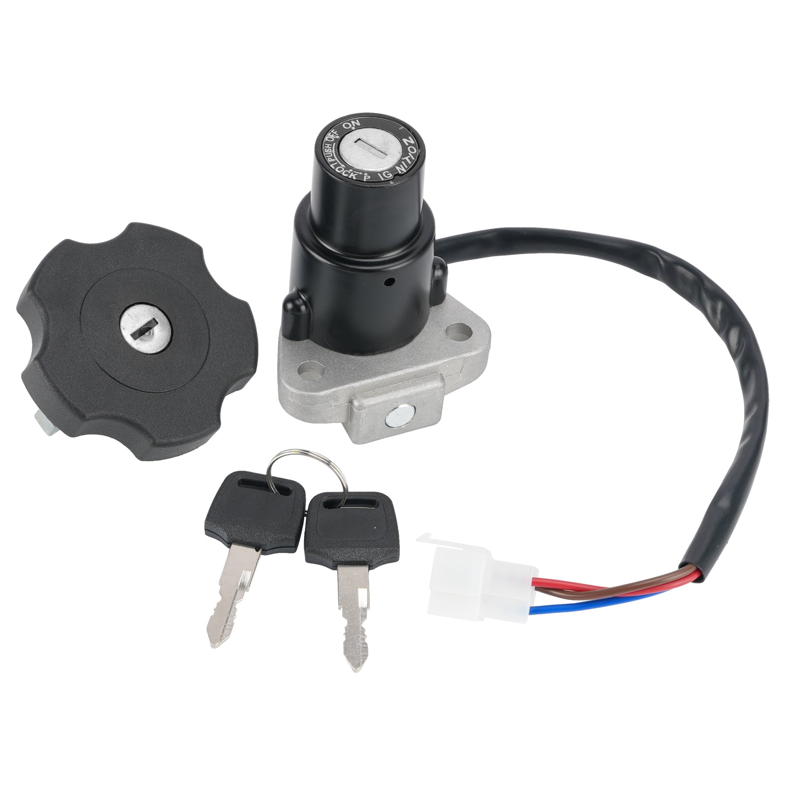 1984-1985/1989-1990 Yamaha FJ600 3-Wire Ignition Switch Fuel Cap Lock Set