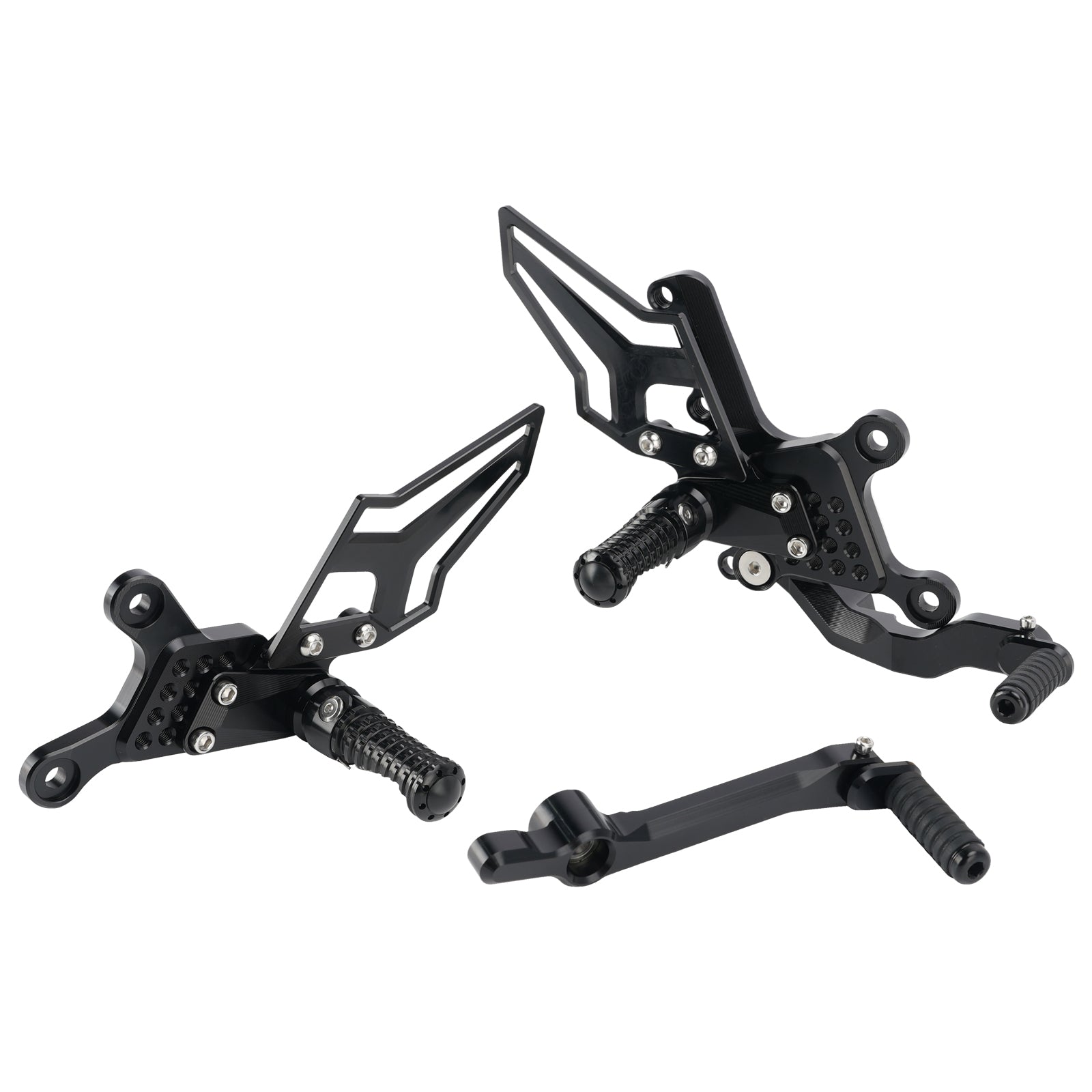 2024-2026 Yamaha MT09 MT-09 Racing Pedaleiras traseiras ajustáveis ​​pretas