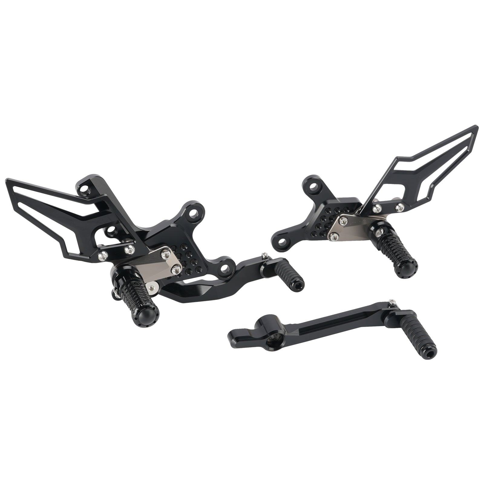2024-2026 Yamaha MT09 MT-09 Racing Pedaleiras traseiras ajustáveis ​​cinza