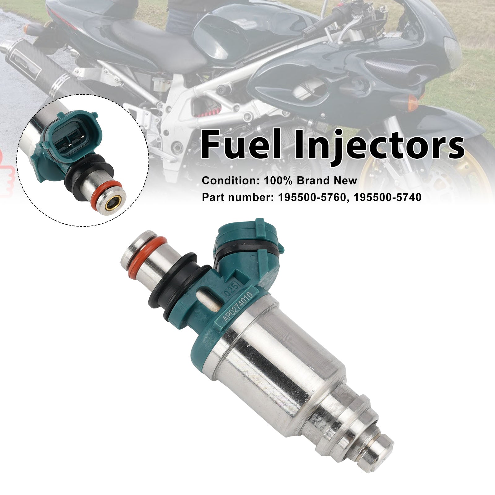 98-03 Suzuki TL1000 RSV1000 Fuel Injectors 195500-5760 195500-5740
