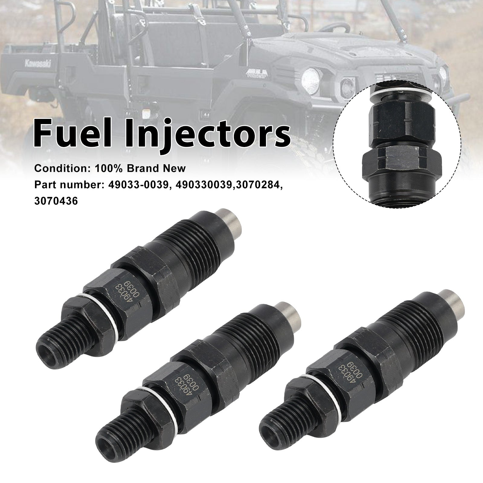 Injecteurs de carburant Kawasaki KAF1000 Polaris UTV 49033 – 0039, 3 pièces, 3070284 3070436