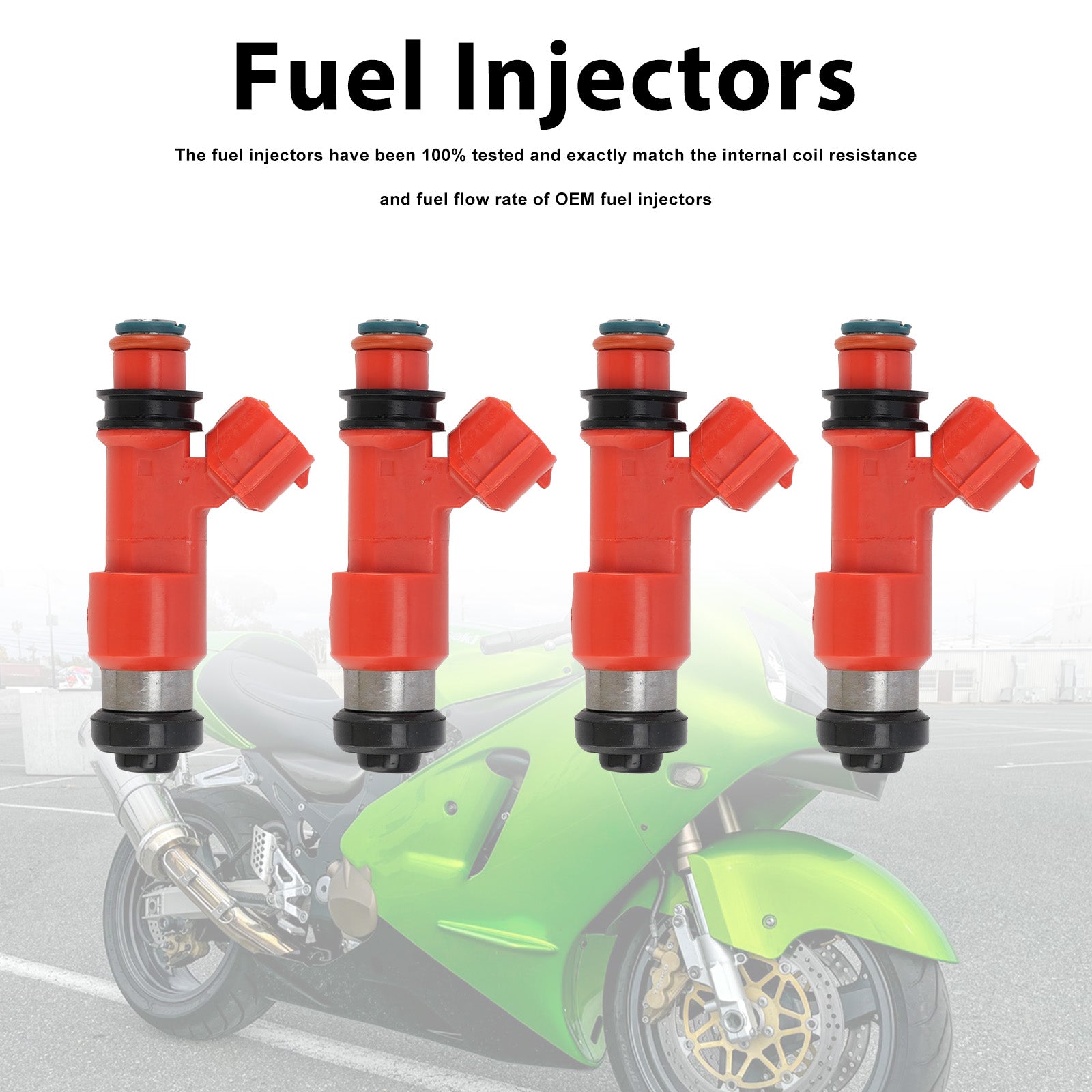 4PC 2002-2003 Kawasaki Ninja ZX12R ZX1200 Fuel Injectors 49033-1056