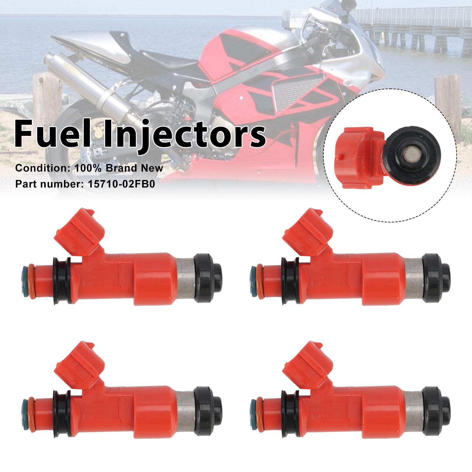4 pièces 1998-2003 Suzuki TL1000R injecteurs de carburant 15710-02FB0